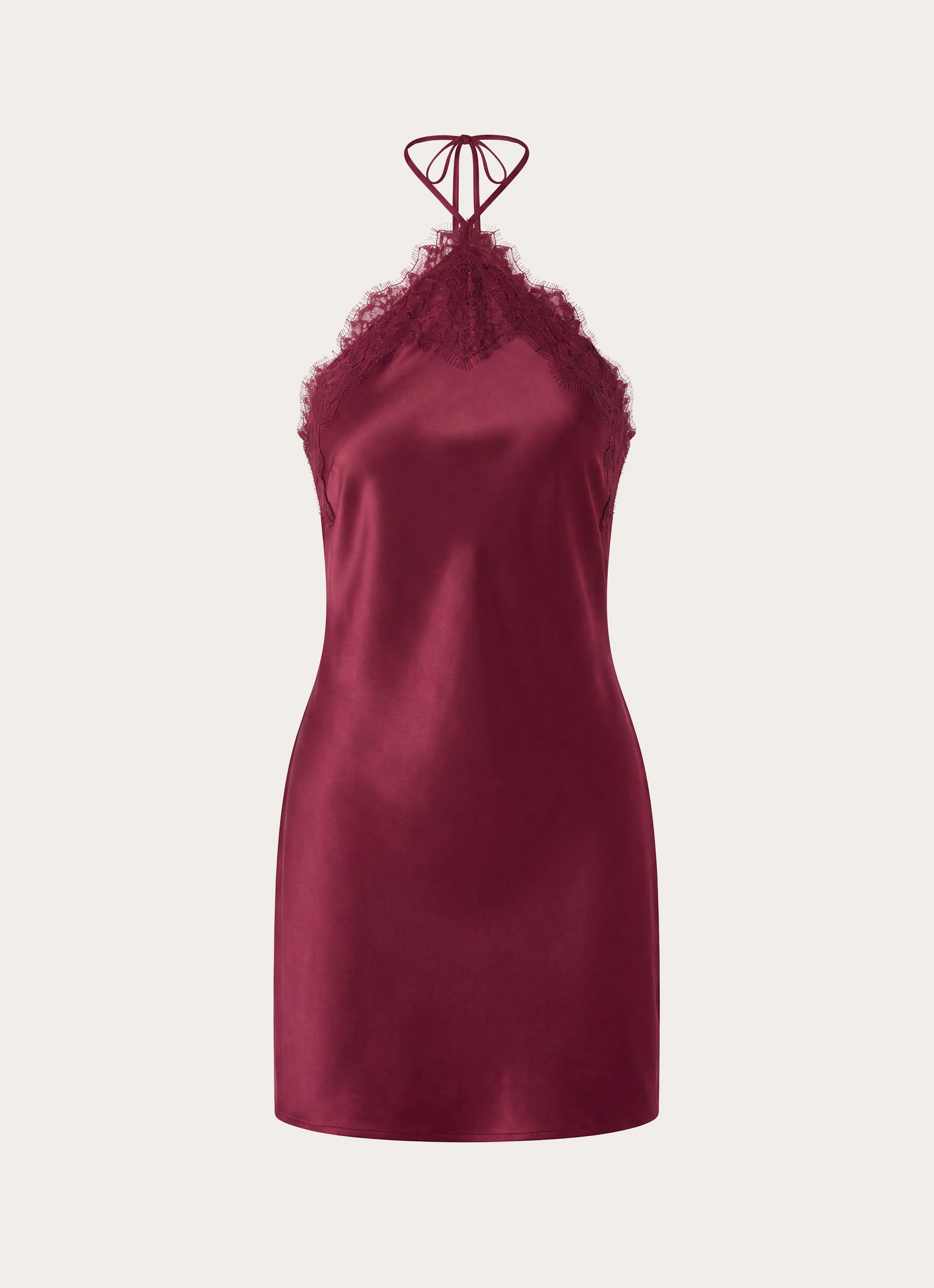 Samaria Halter Mini Dress - Burgundy - FASHION NOB