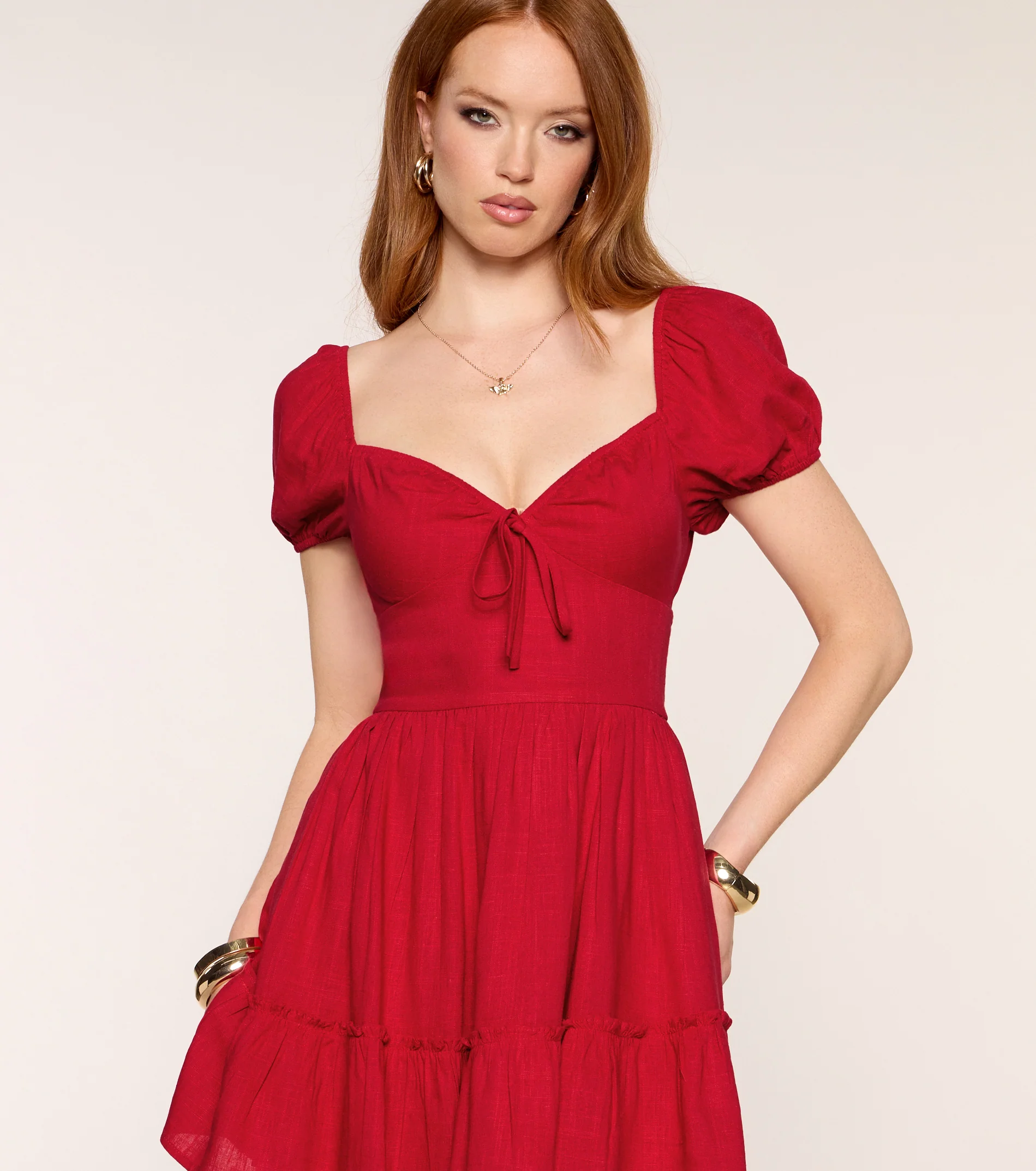 Flirting With Plans Puff Sleeve Skater Dress - luluinthesky