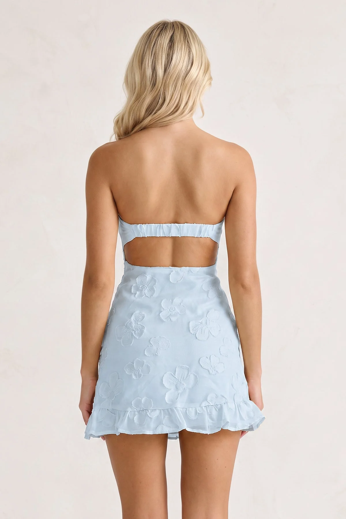 Yellow Sweetheart Embroidered Tulle Ruffled A-Line Homecoming Dress