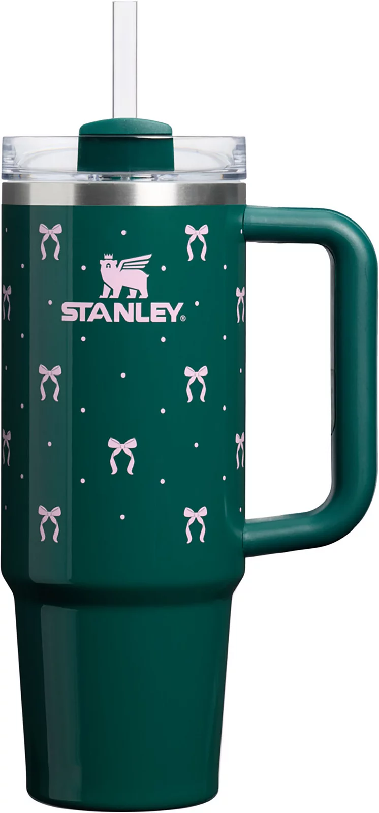 Stanley 30 oz. Quencher H2.0 FlowState Tumbler - Holiday - Shadow Green Bows