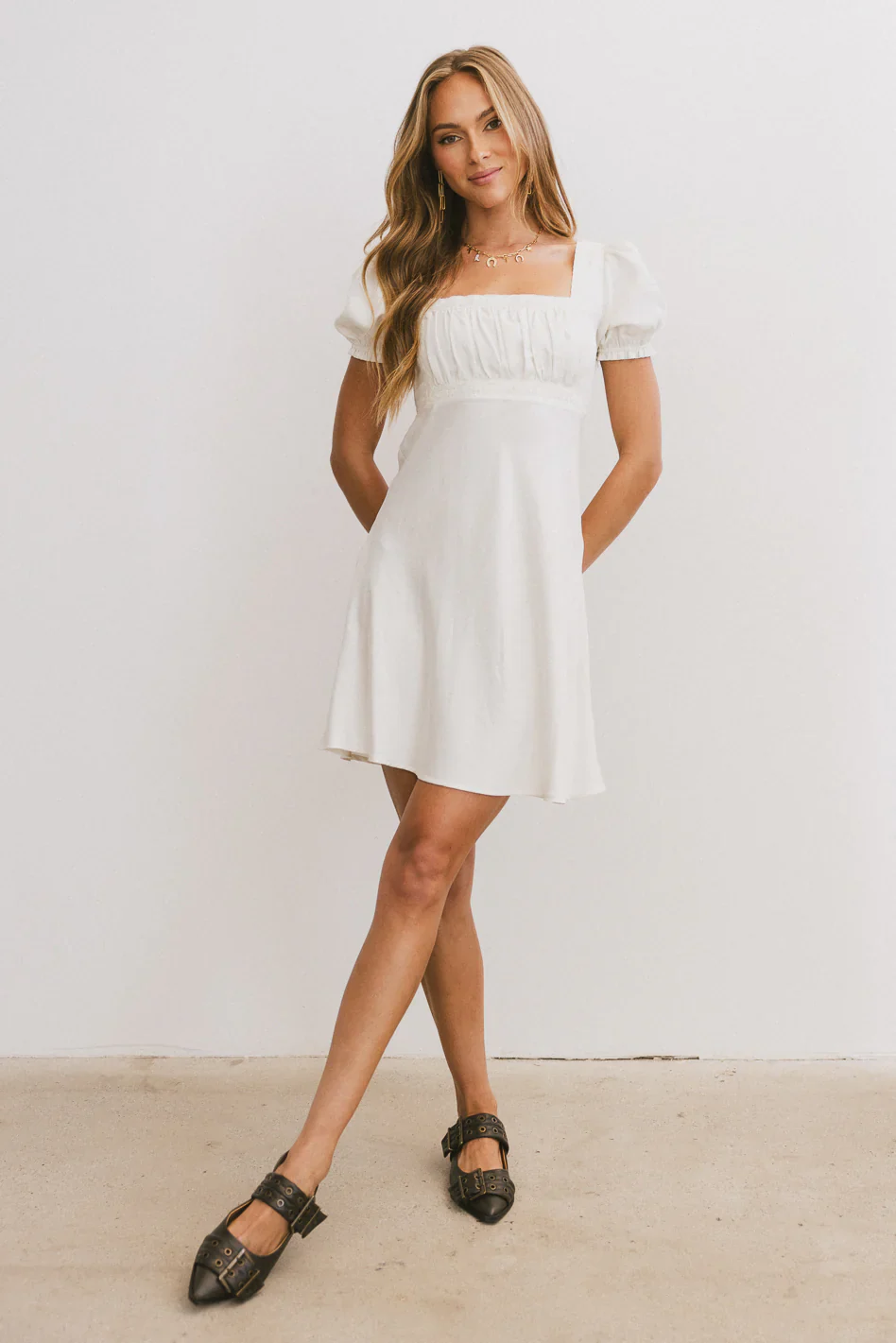 Harlee Lace Trim Mini Dress