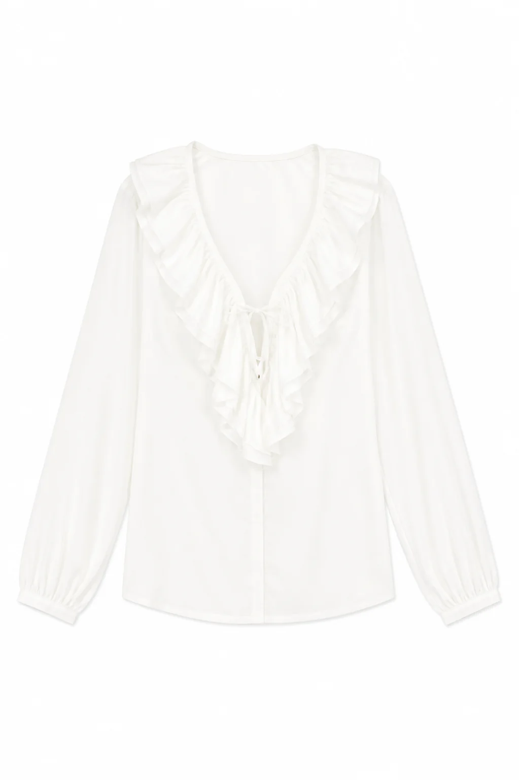 Tie Front Ruffle Blouse