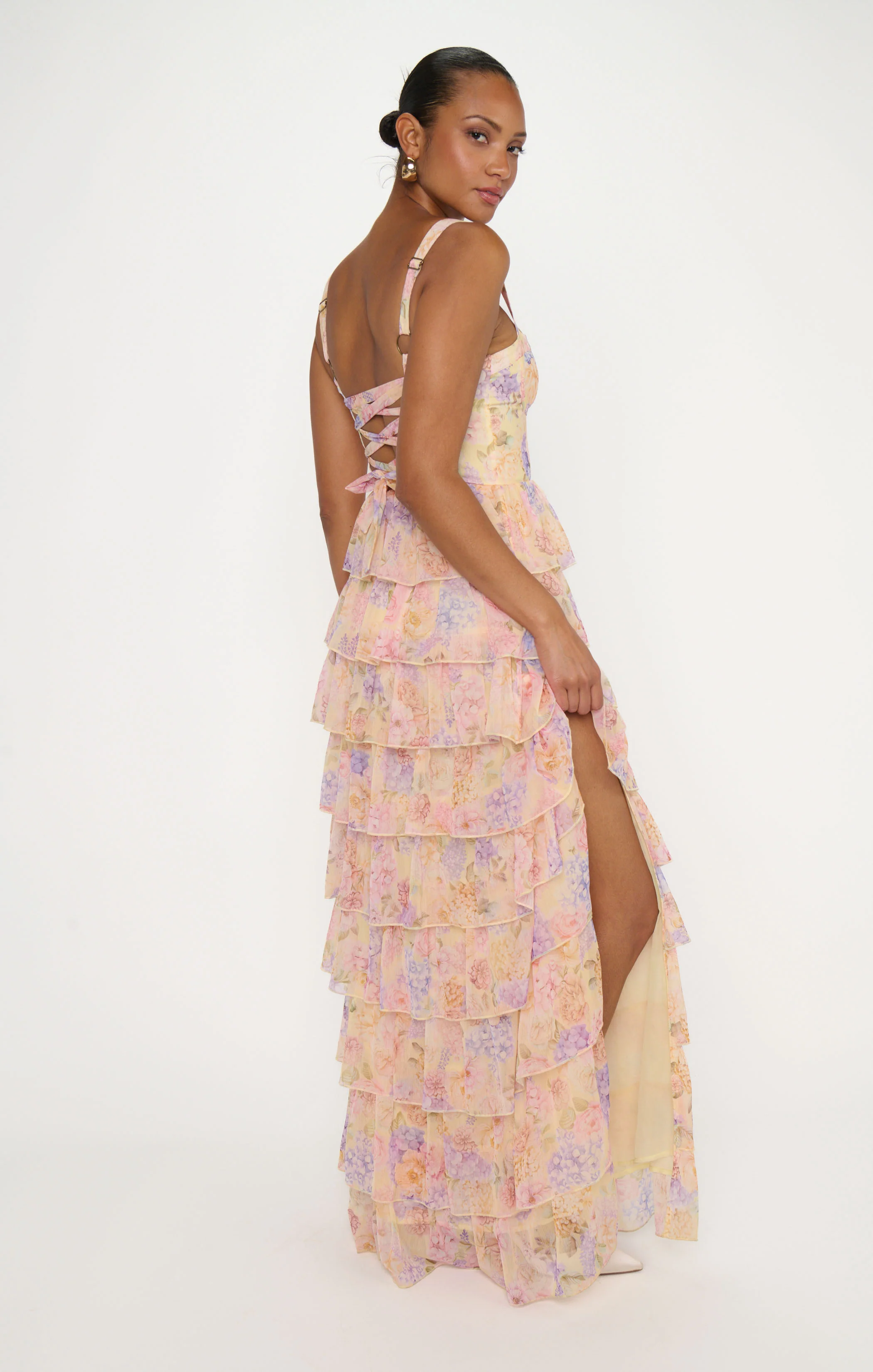 Katarina Maxi Dress ~ Pale Yellow Blooms