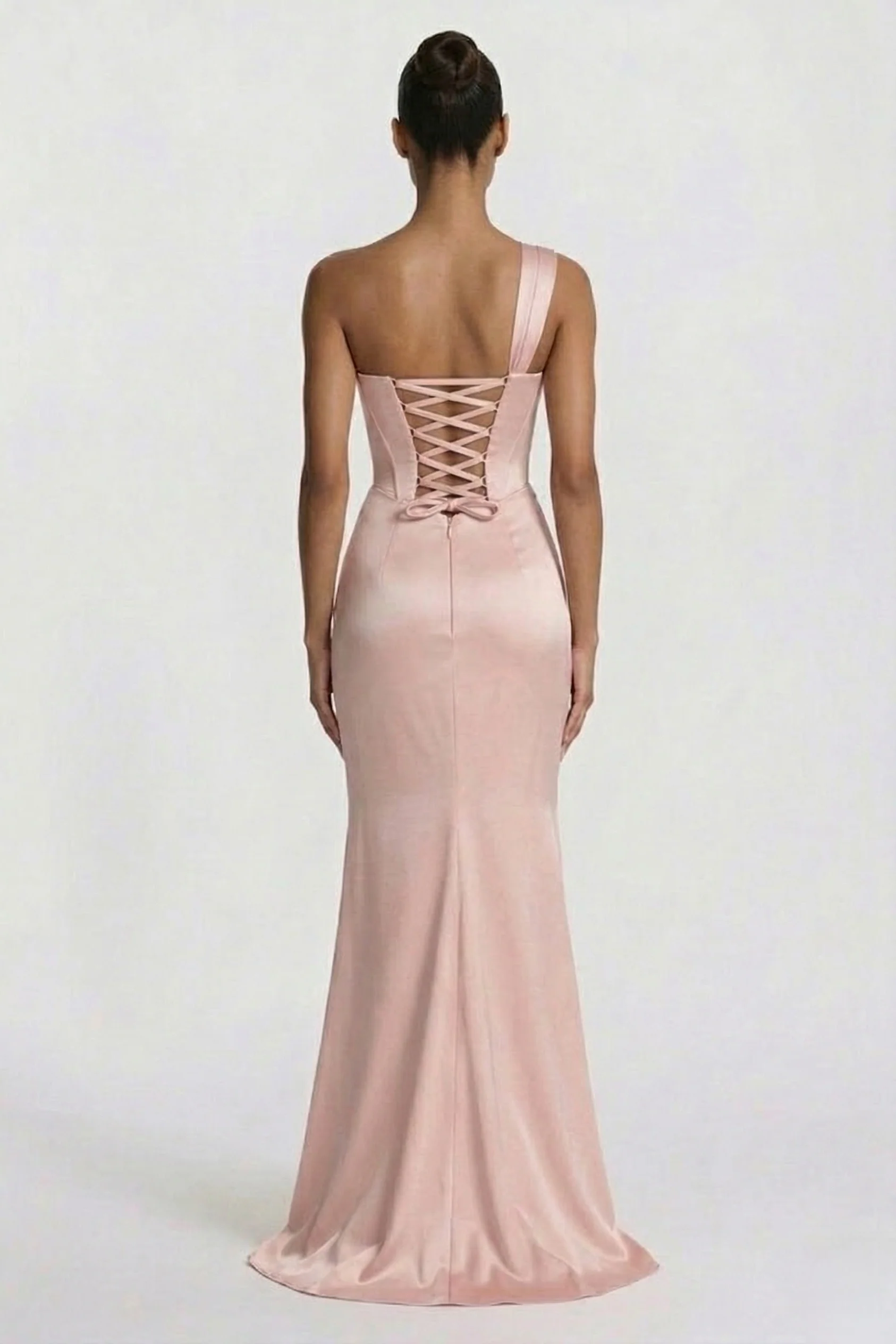 Sheath-Column Floor Length Acetate Satin Wedding Guest Dress CG0307