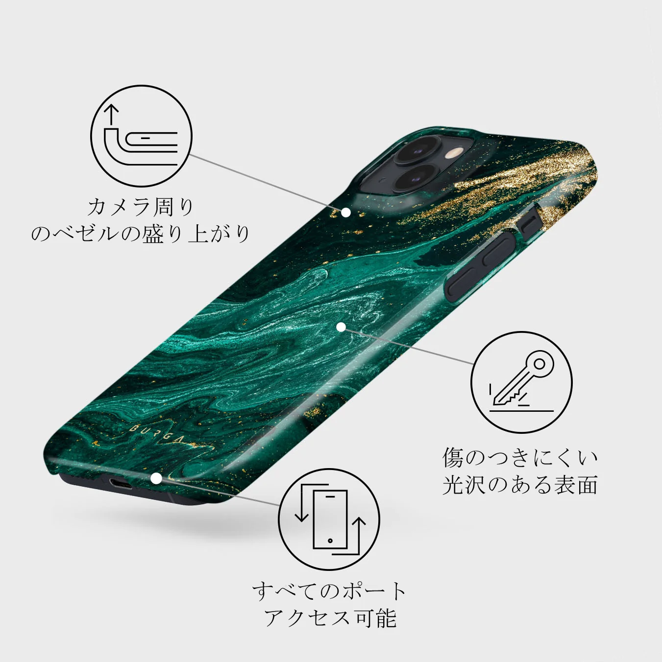 Emerald Pool - Elegant iPhone 13 Mini ケース