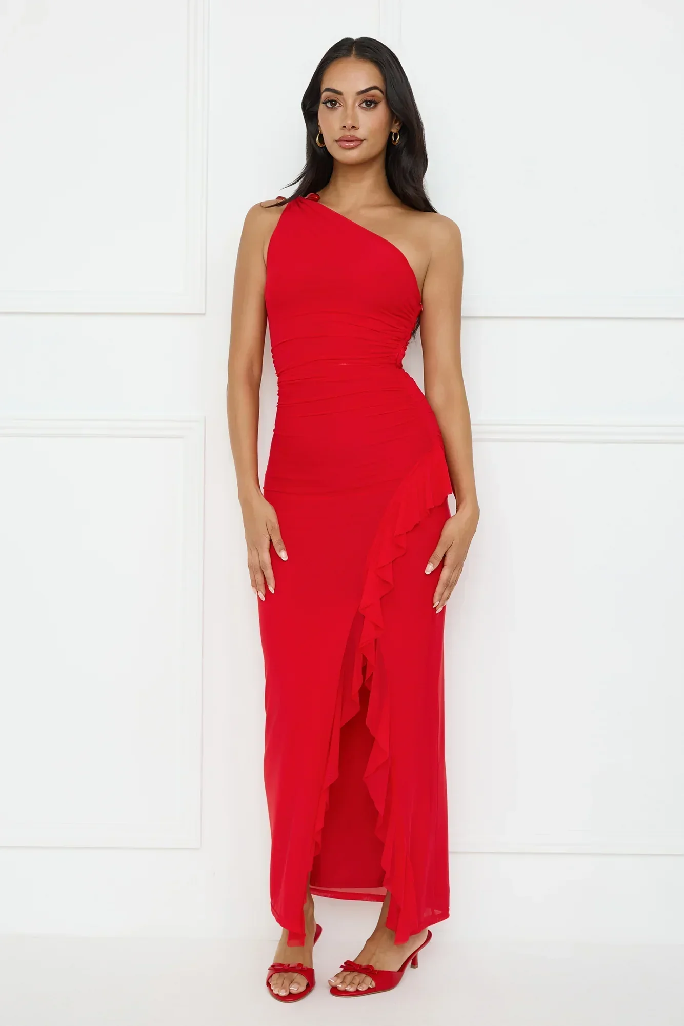 Neon Nectar One Shoulder Mesh Maxi Dress