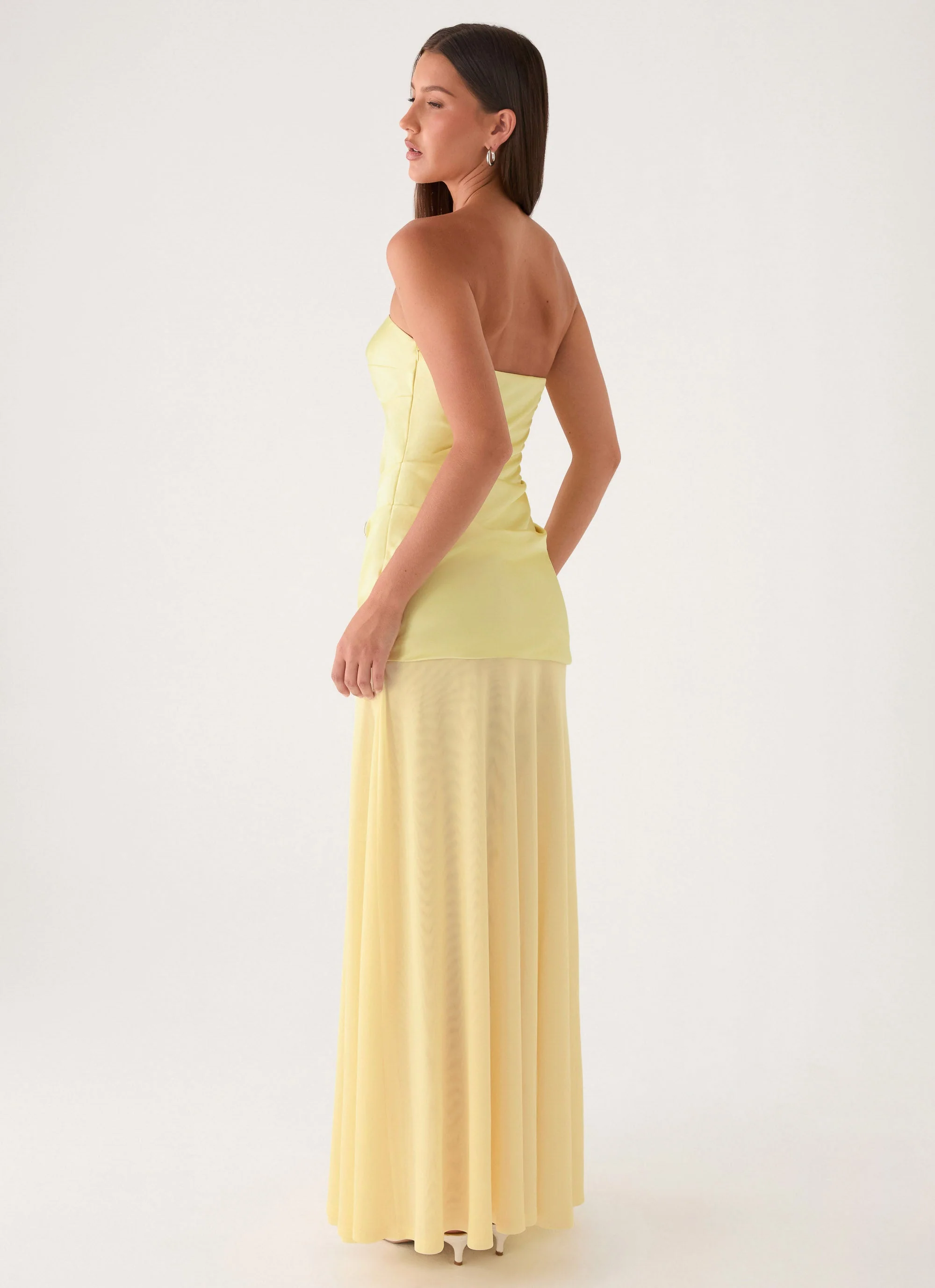Cierra Strapless Maxi Dress - Yellow - luluinthesky