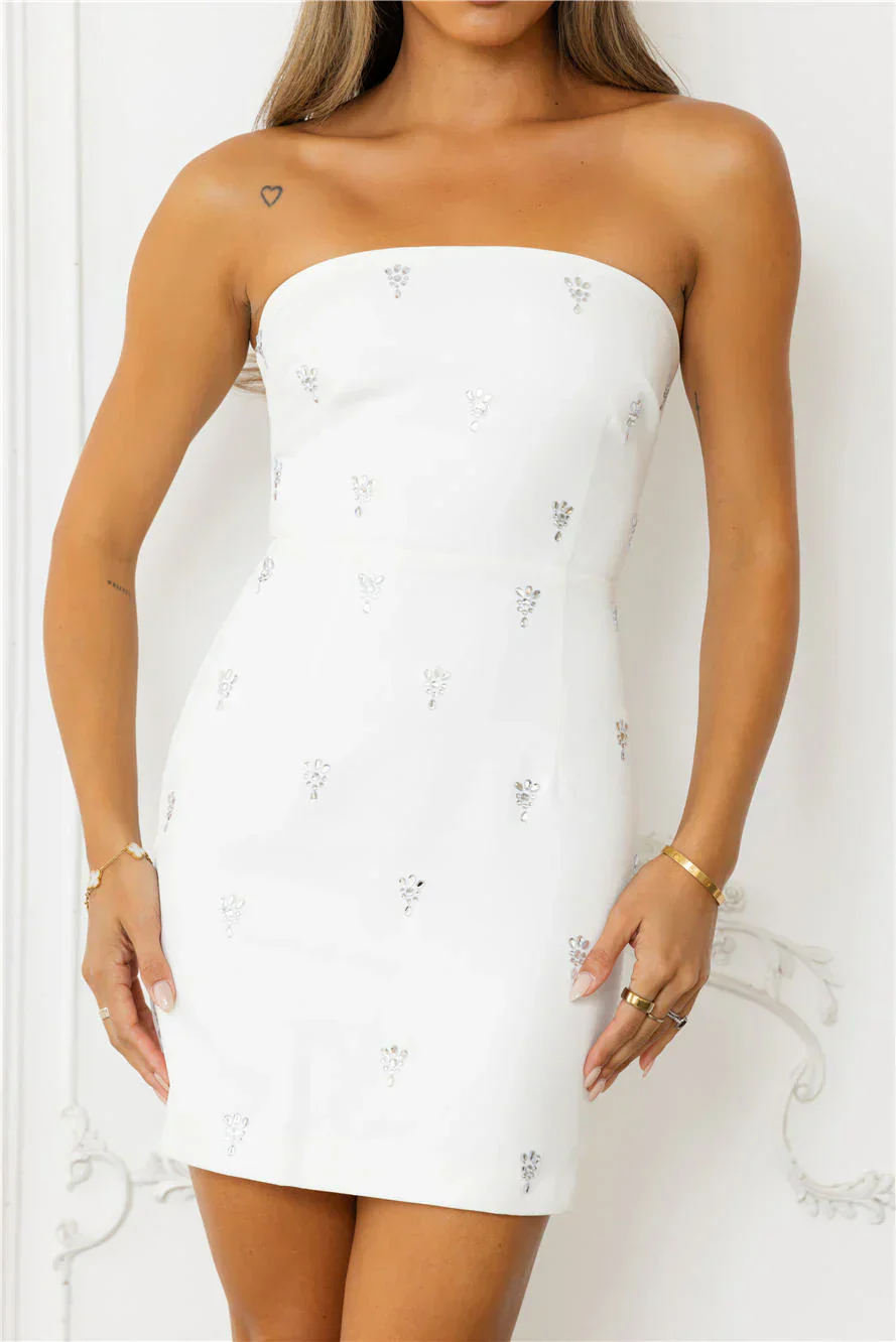 Glimmer Glow Strapless Mini Dress