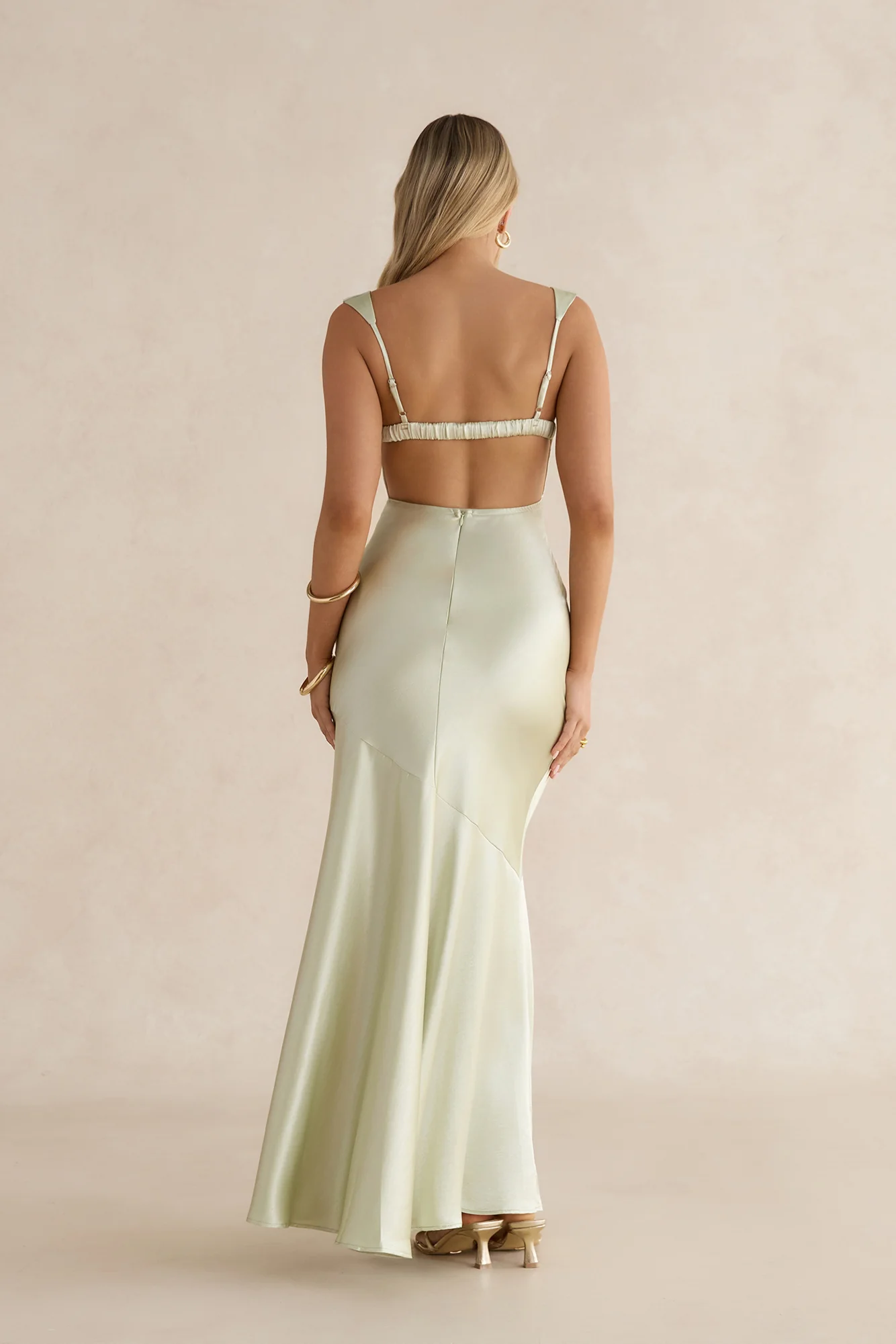 Wish From An Angel Satin Maxi Dress Sage