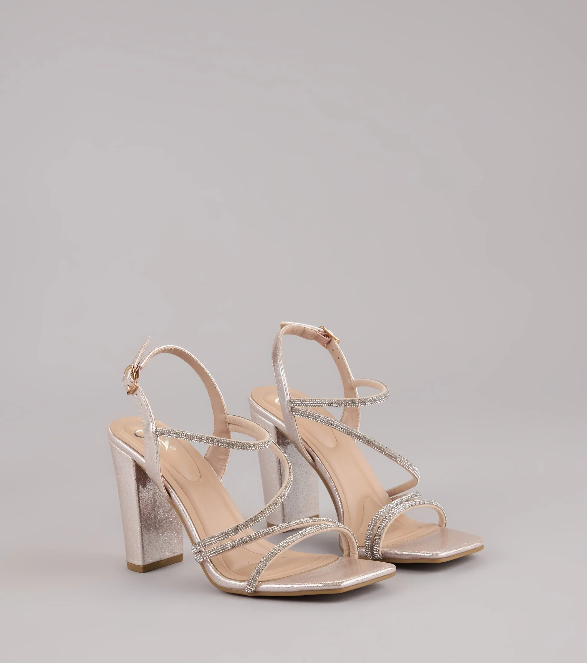 Star of the Night Glitter Rhinestone Block Heels