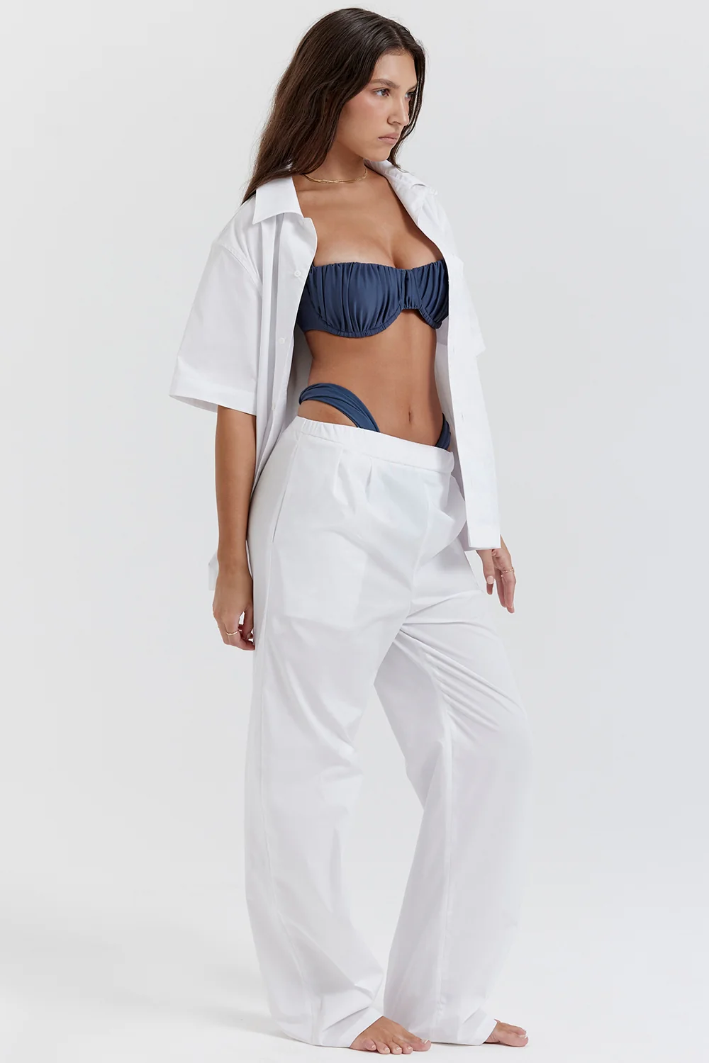 White Relaxed Fit Trousers