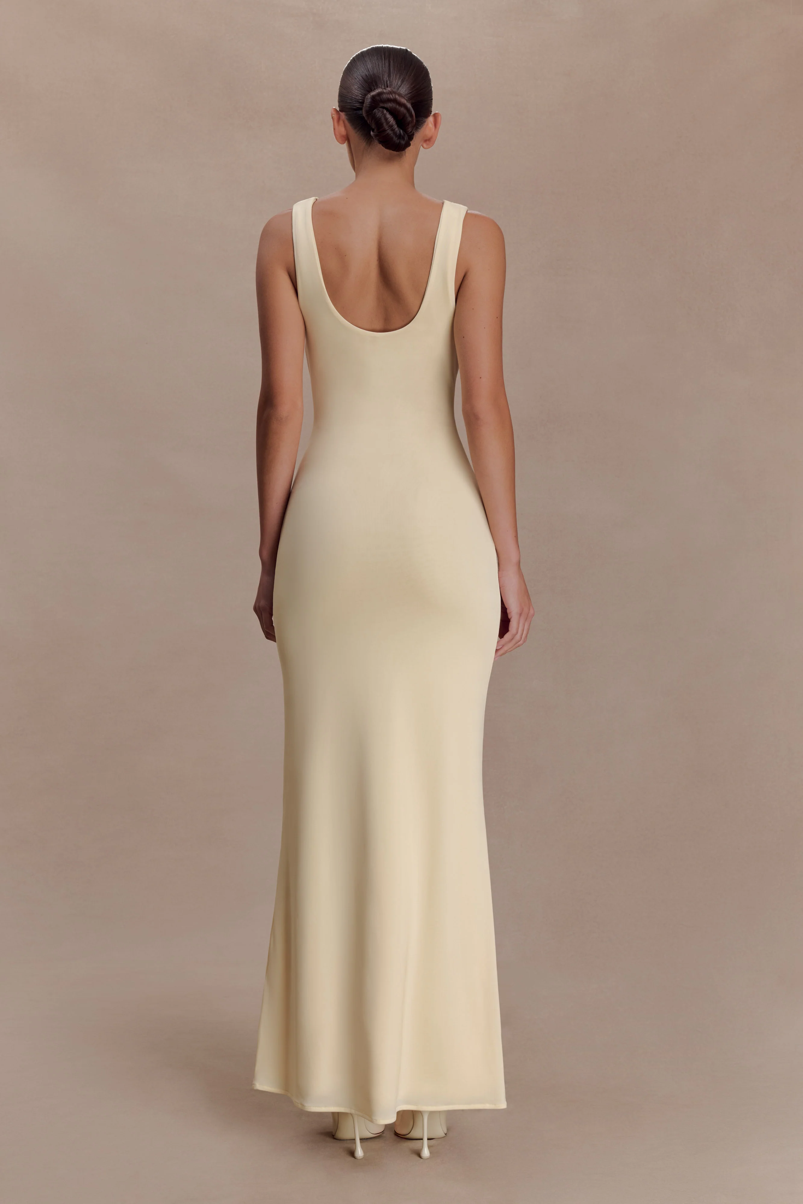 Marta Slinky Cowl Maxi Dress - Lemon