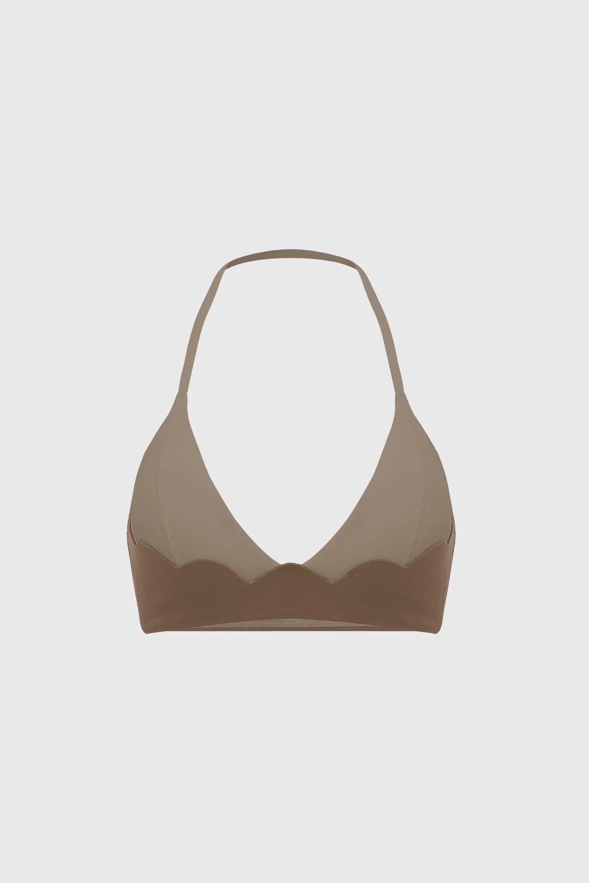 Riviera Scallop Contrast Halter Bra