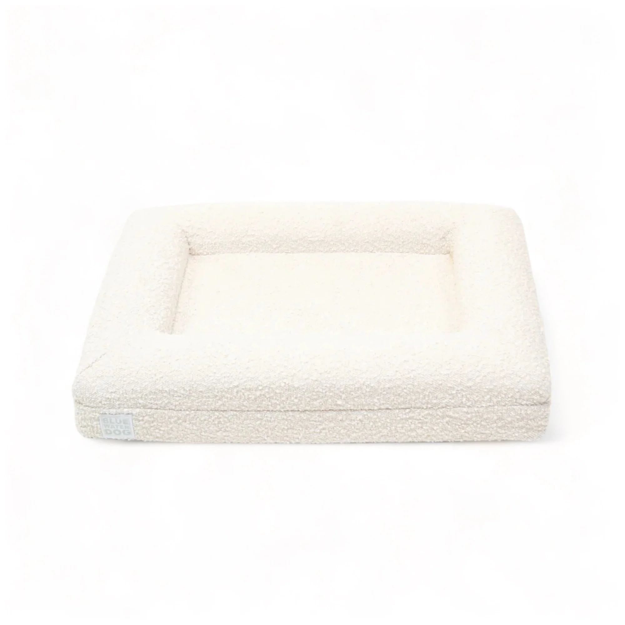 Small Bouclé Orthopedic Dog Bed (Bolster, Cloud)