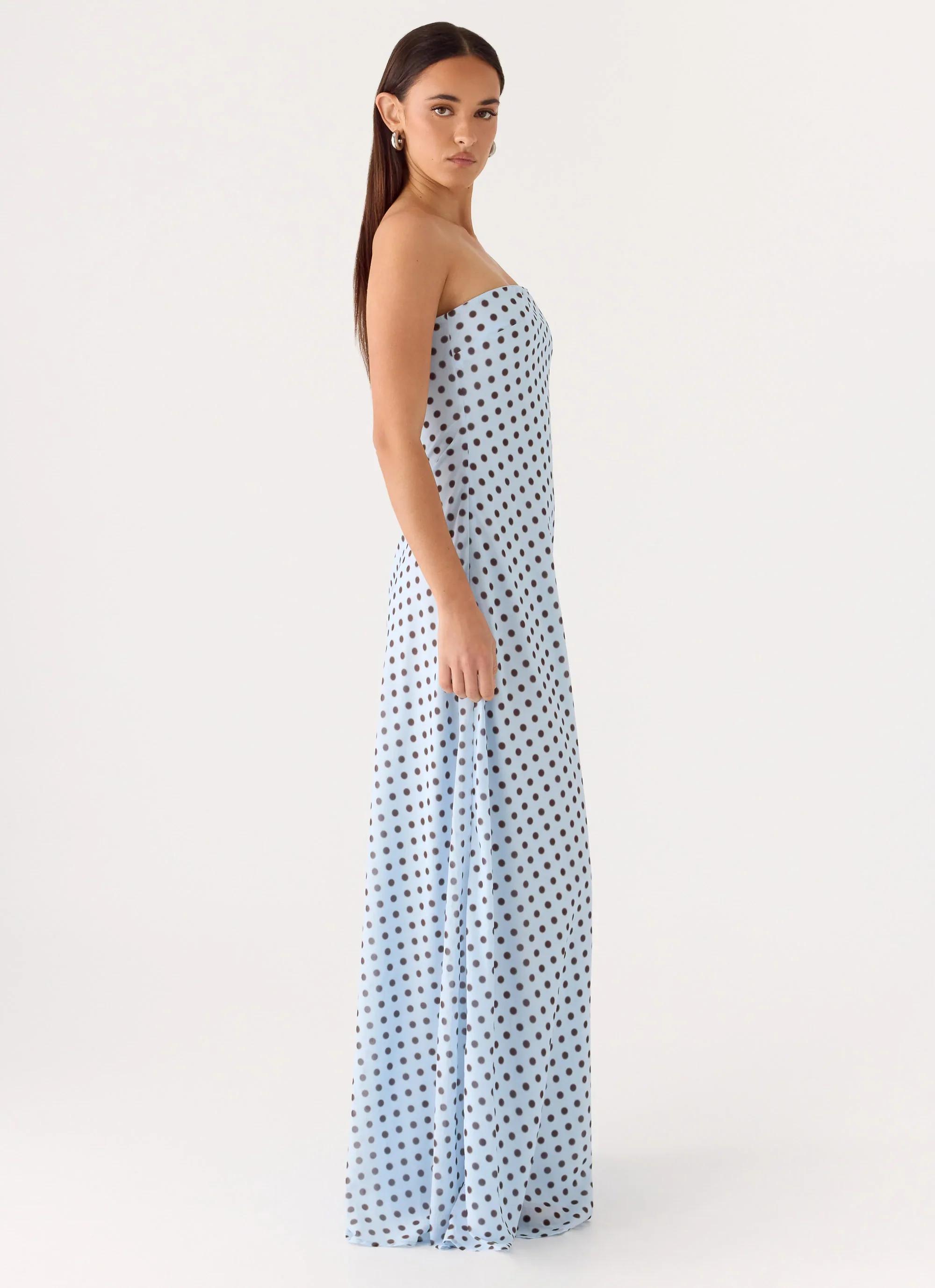 Chaniva Maxi Dress - Blue Mocha Dot