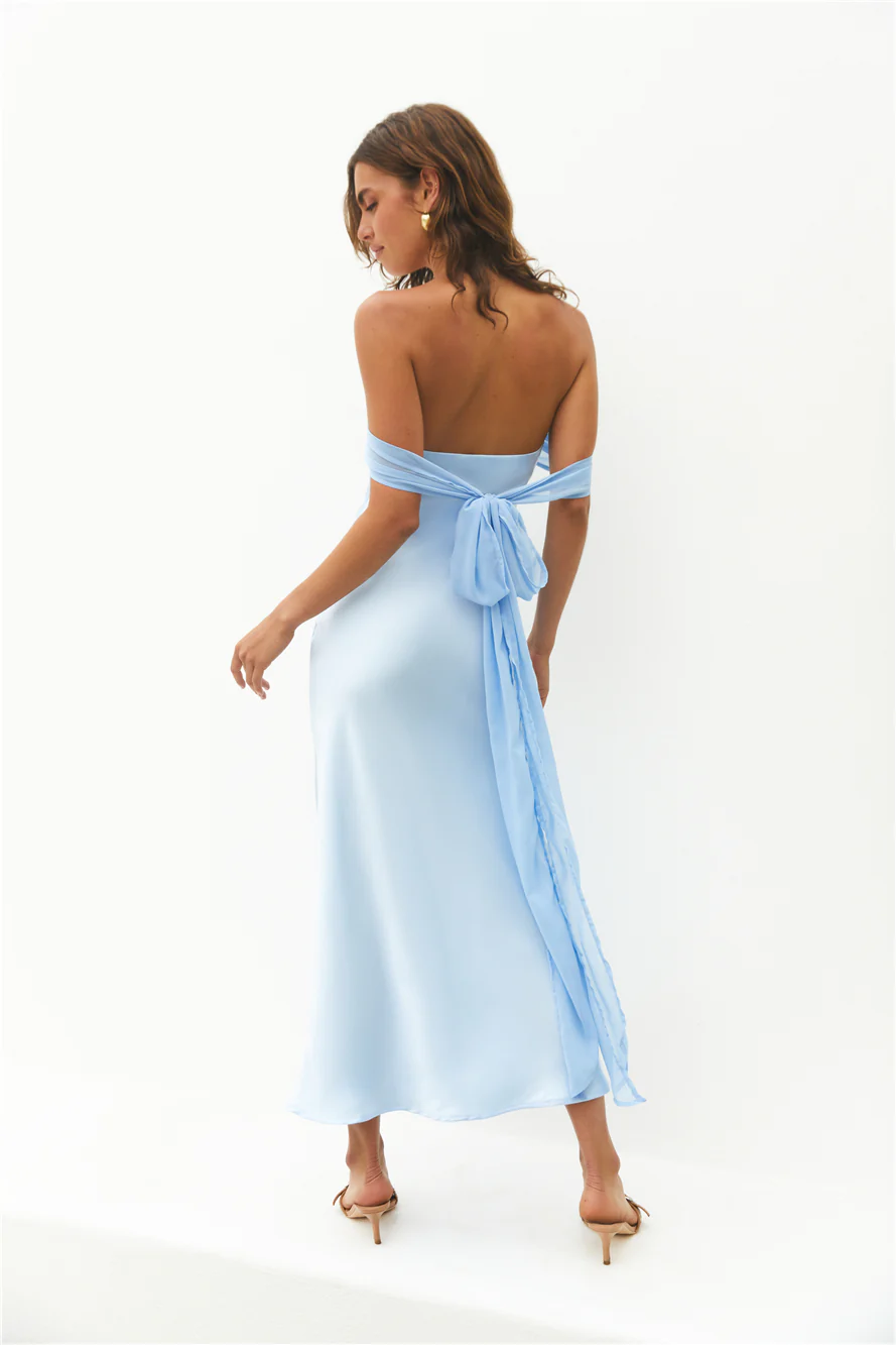 Cleo Cove Strapless Maxi Dress Blue - luluinthesky
