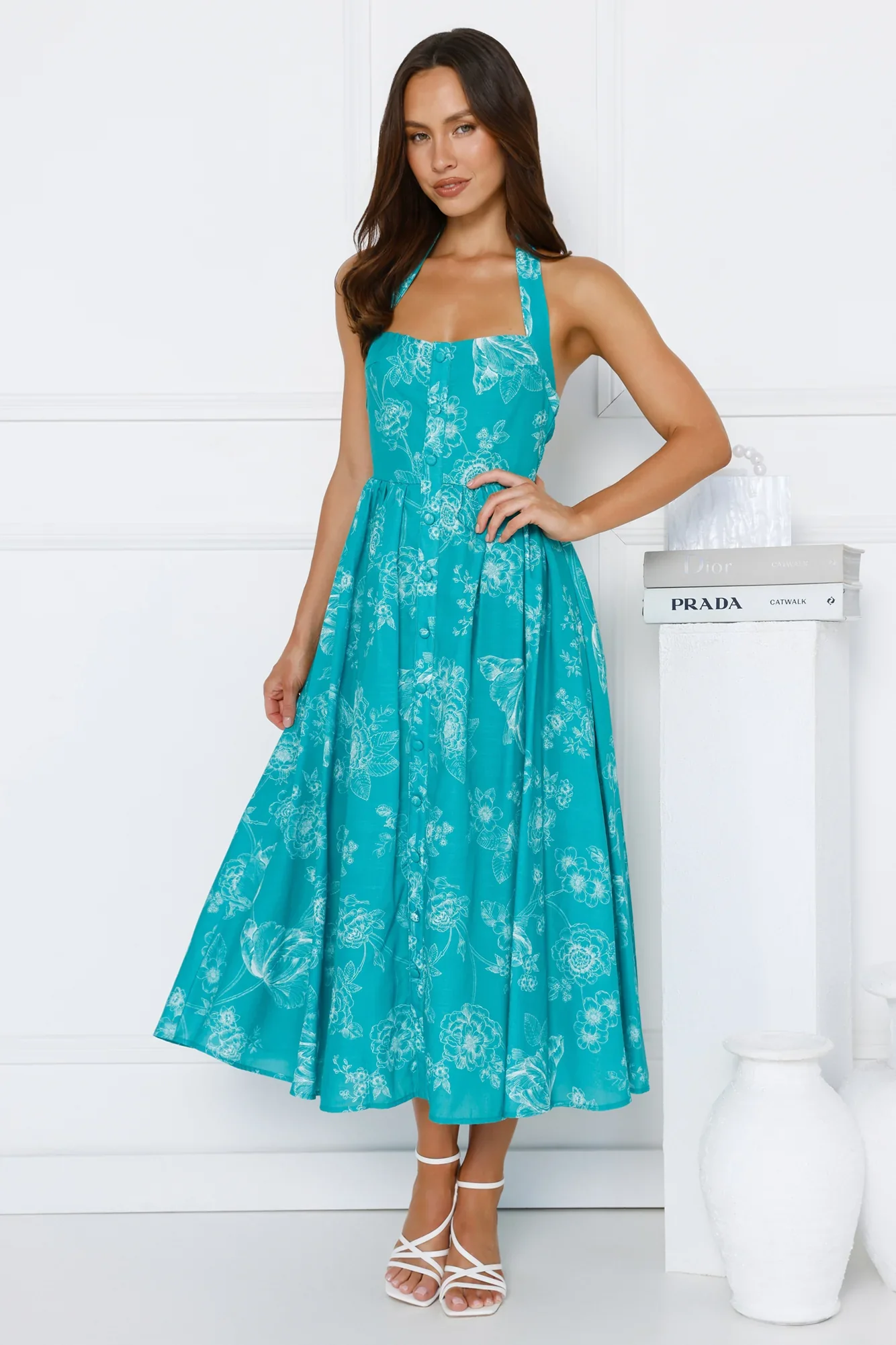 Vibrant Girl Energy Halter Midi Dress Green