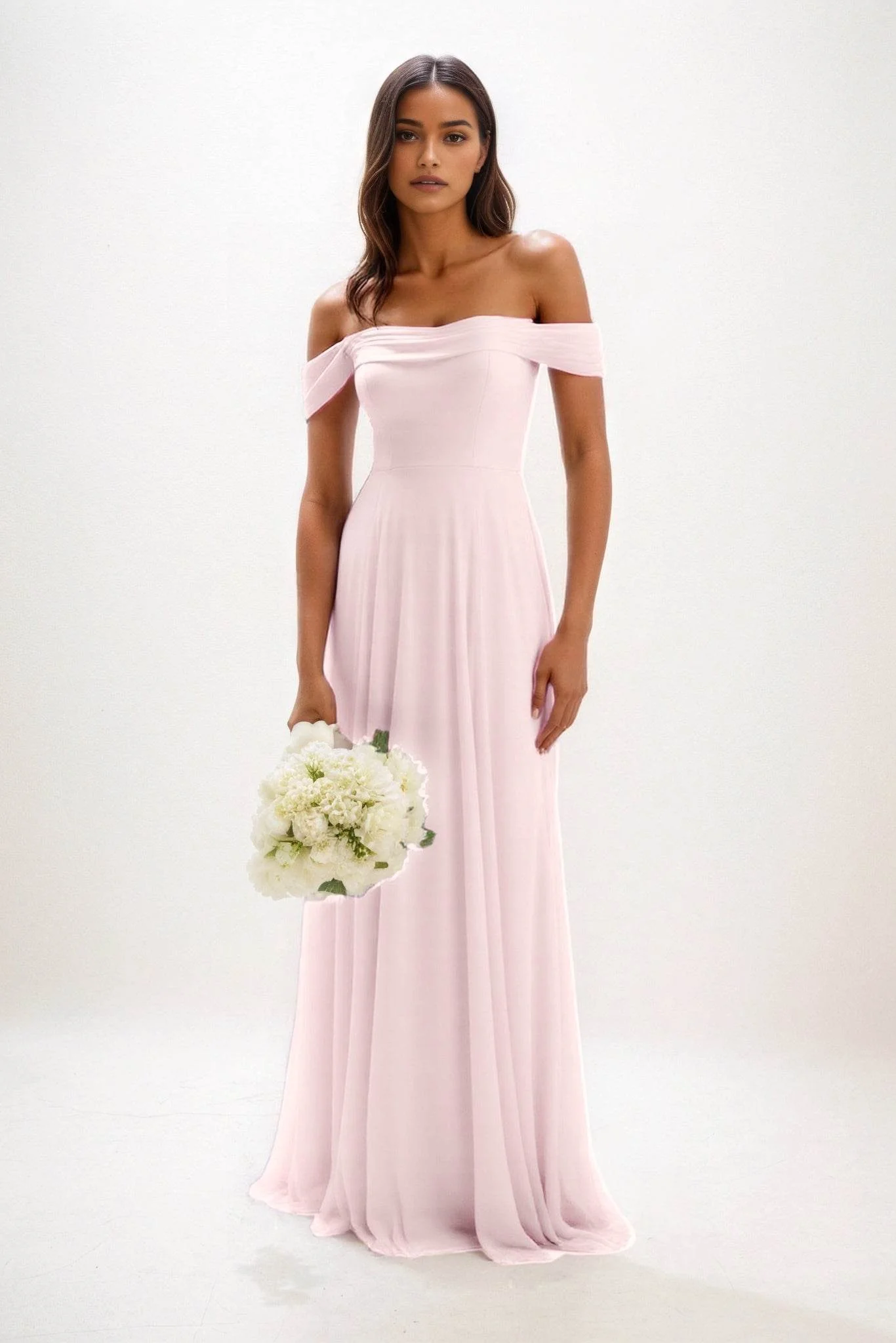A-Line Maxi Chiffon Bridesmaid Dress CB0857