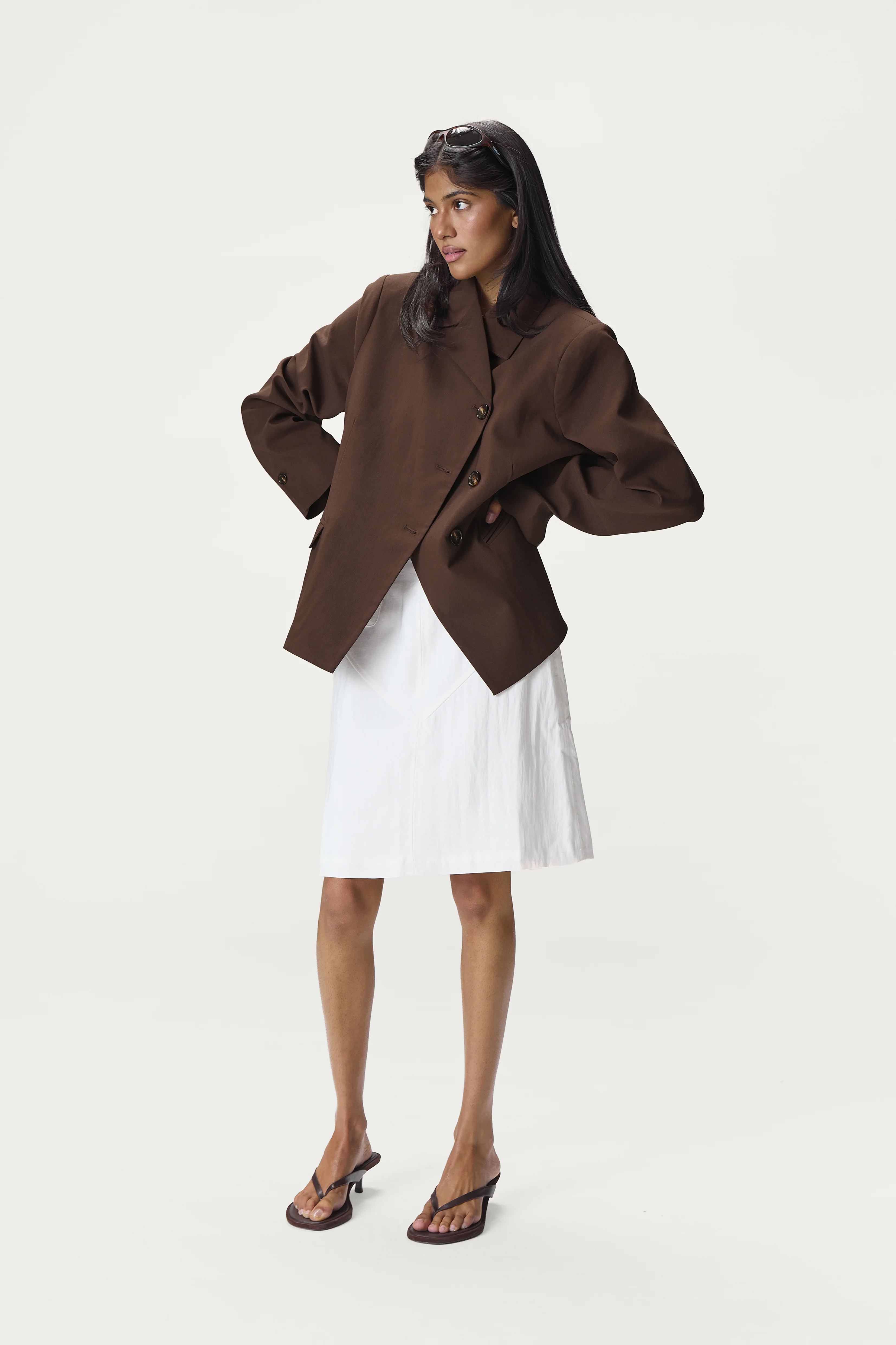 Fargo Boxy Blazer in Brown