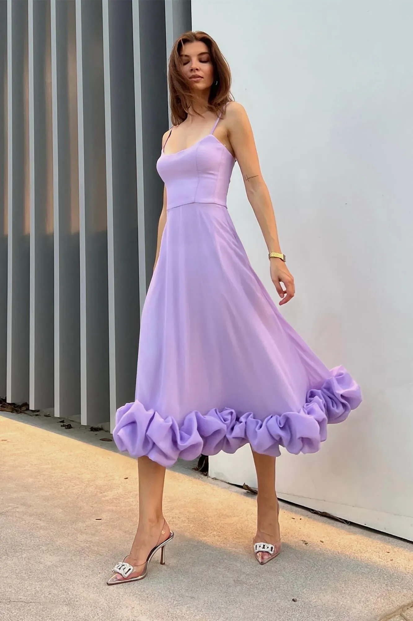Heather Sleeveless Twirl Midi Dress - luluinthesky