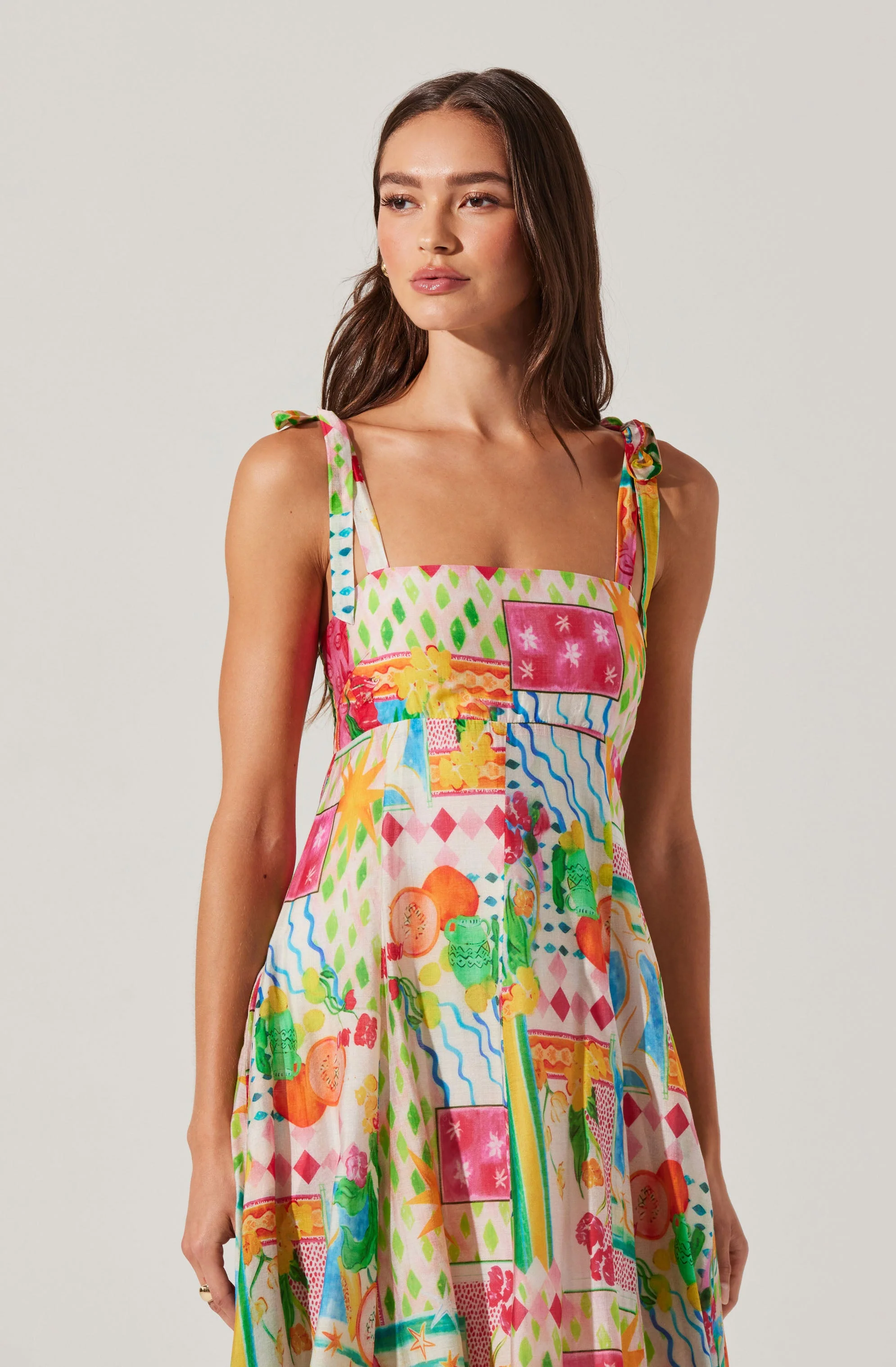 Shiann Patchwork Print Midi Dress