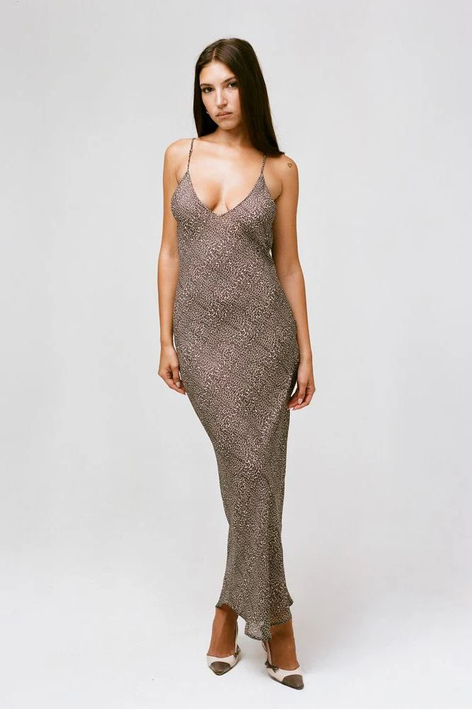 THE JORDAN MAXI DRESS IN MICRO MINI CHEETAH