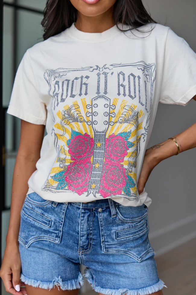 Rock N' Roll Ivory Graphic Tee