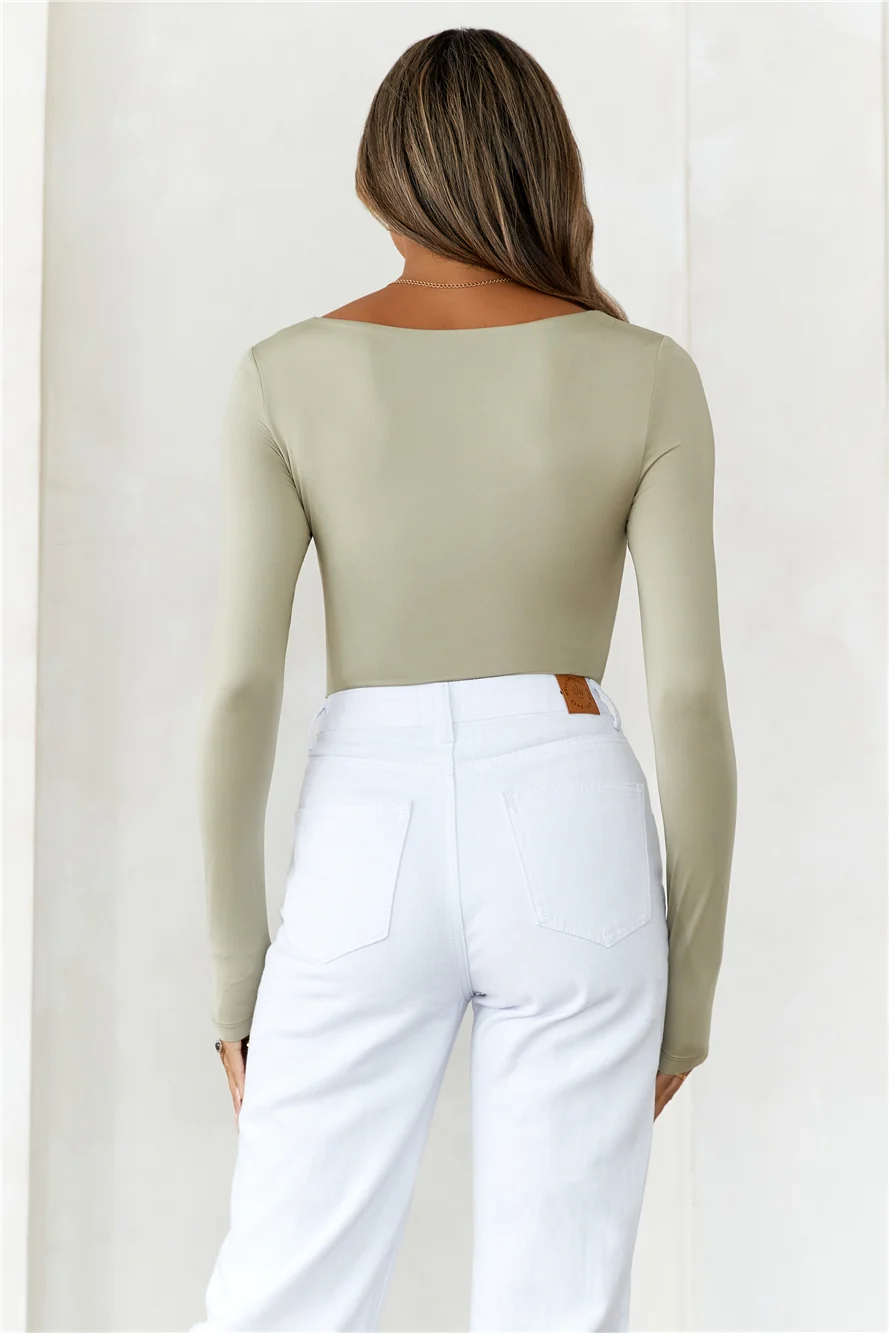 BASE  Second Skin Long Sleeve Bodysuit Sage
