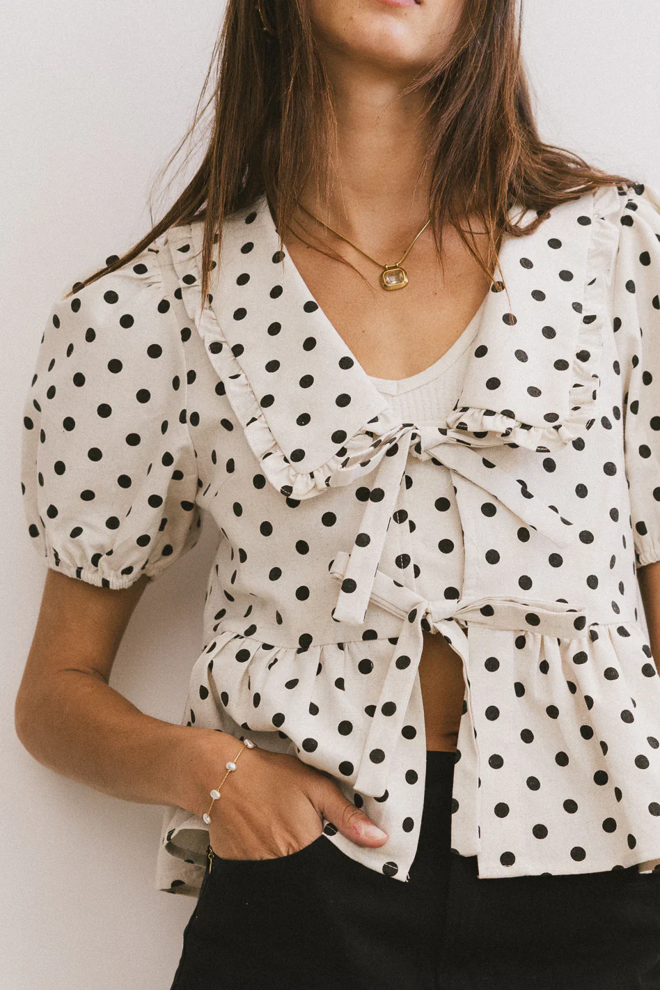 Nova Polka Dot Peplum Top