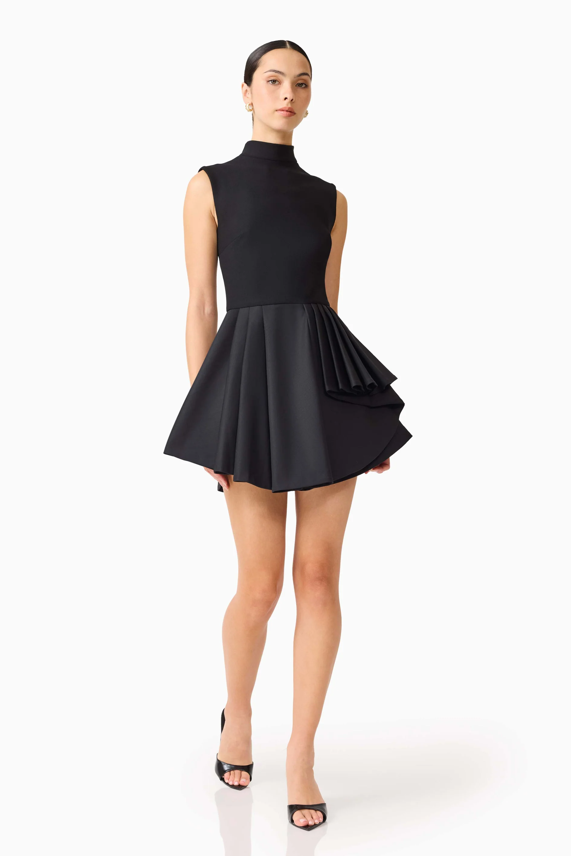Nydia A-Line Mini Dress in Black