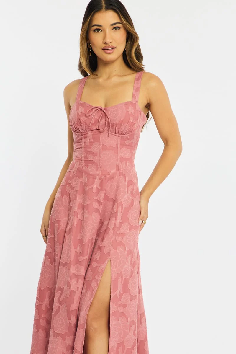 Purple Midi Dress Burn Out