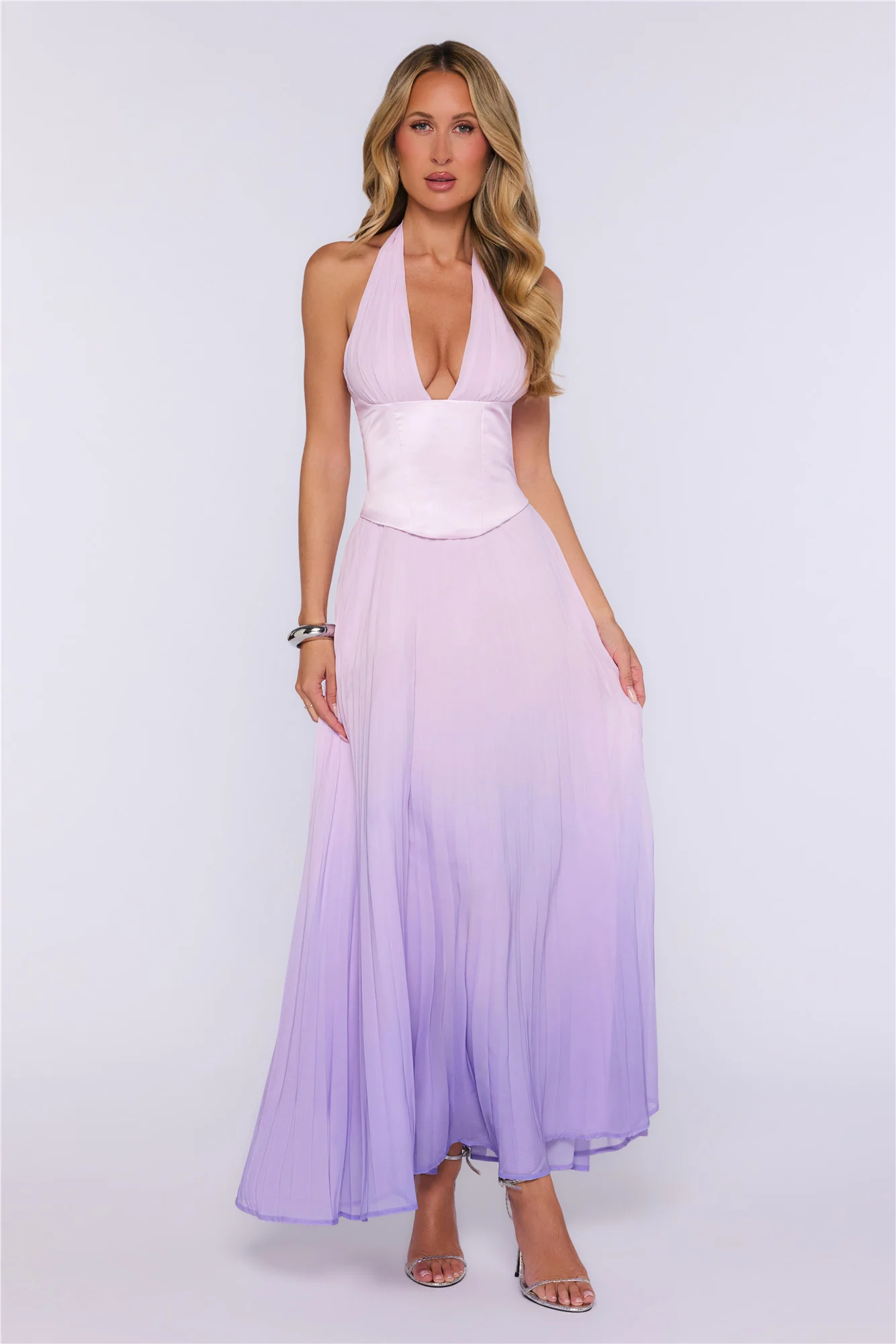 In The Moment Halter Maxi Dress Lilac