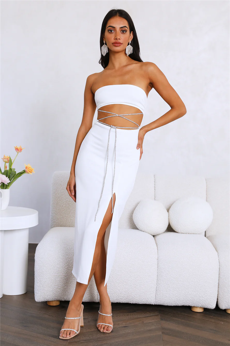 Live Big Midi Dress White - luluinthesky