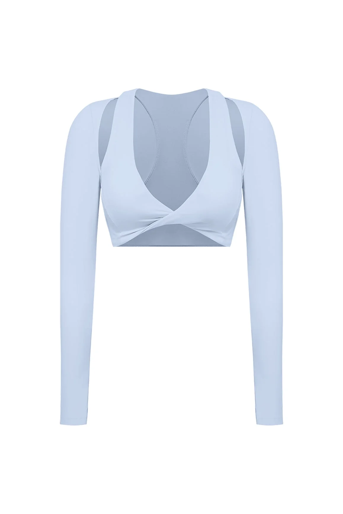 Twist-Front Shoulder Cut Crop Top