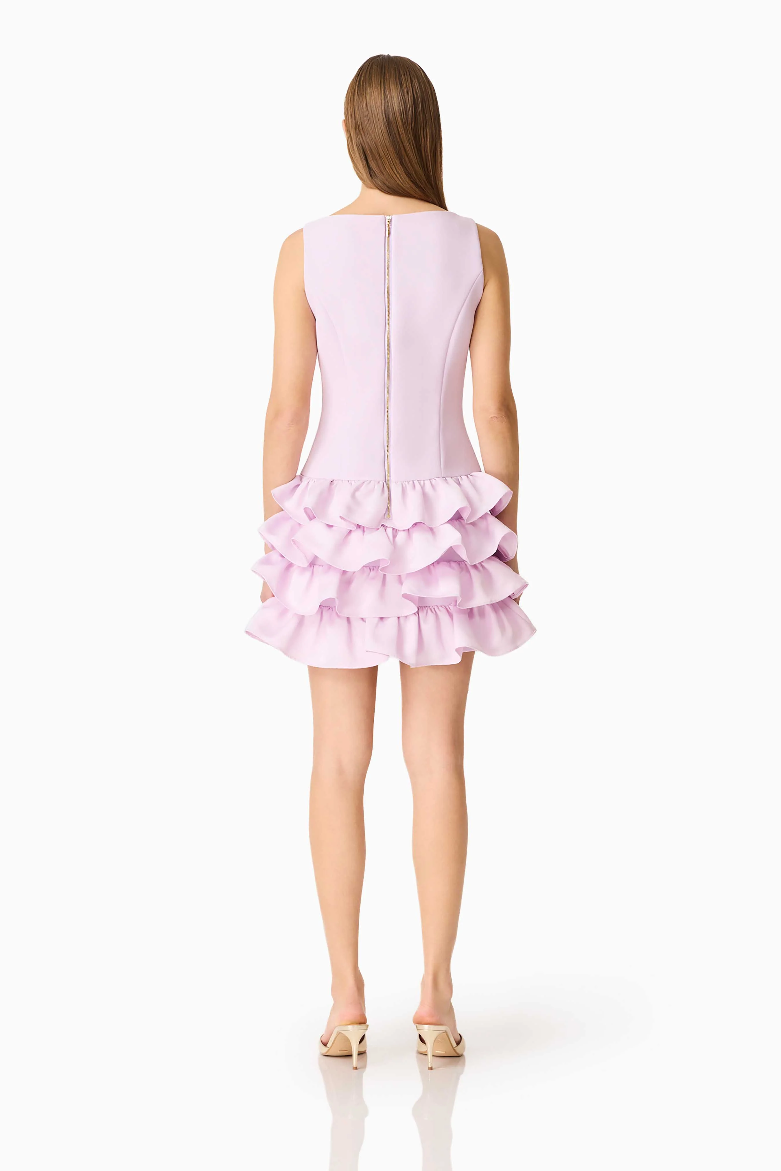 Saphine Ruffle Mini Dress in Pink