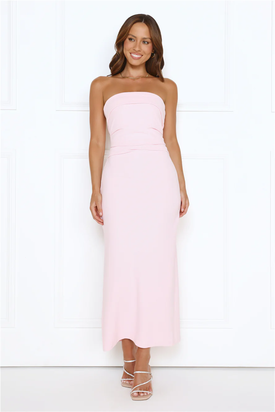 Fashion Forecast Strapless Maxi Dress Pink