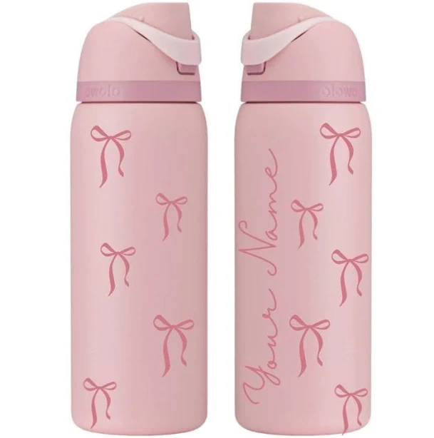 PINK Coquette bows 24/32/40 oz Owala bottle - luluinthesky