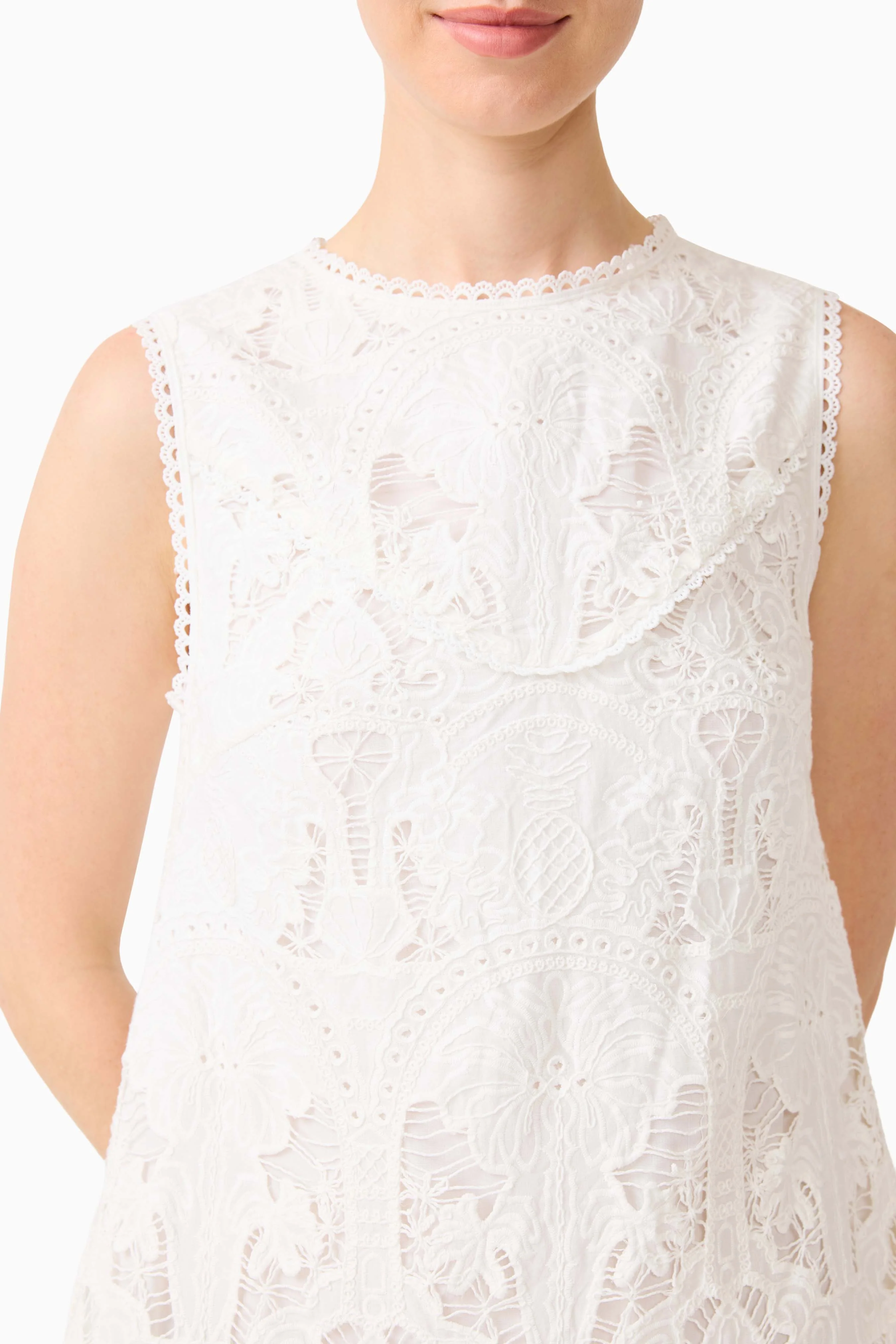 Giovanna Shift Mini Dress in White