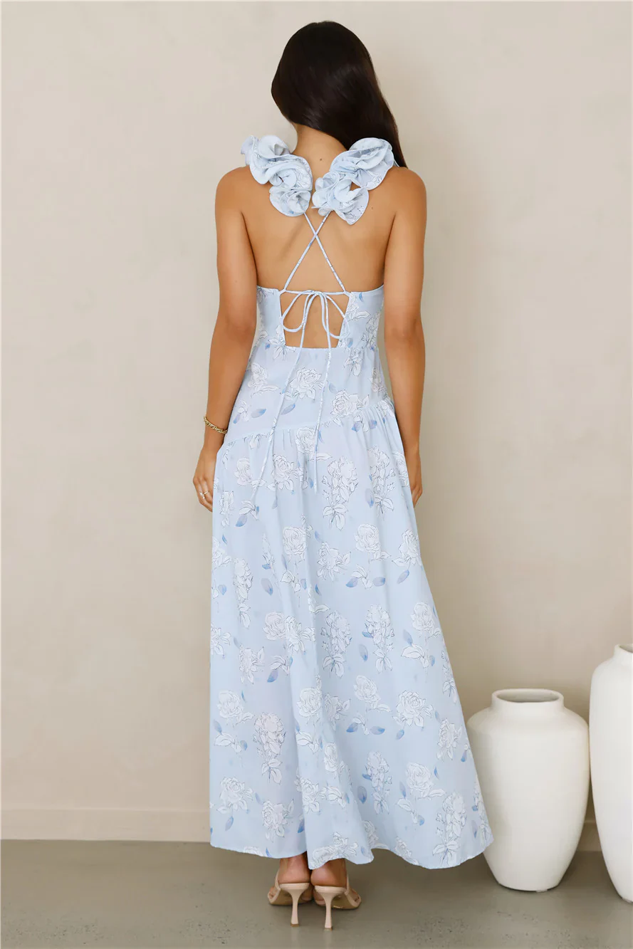 Pretty You Maxi Dress Blue - luluinthesky