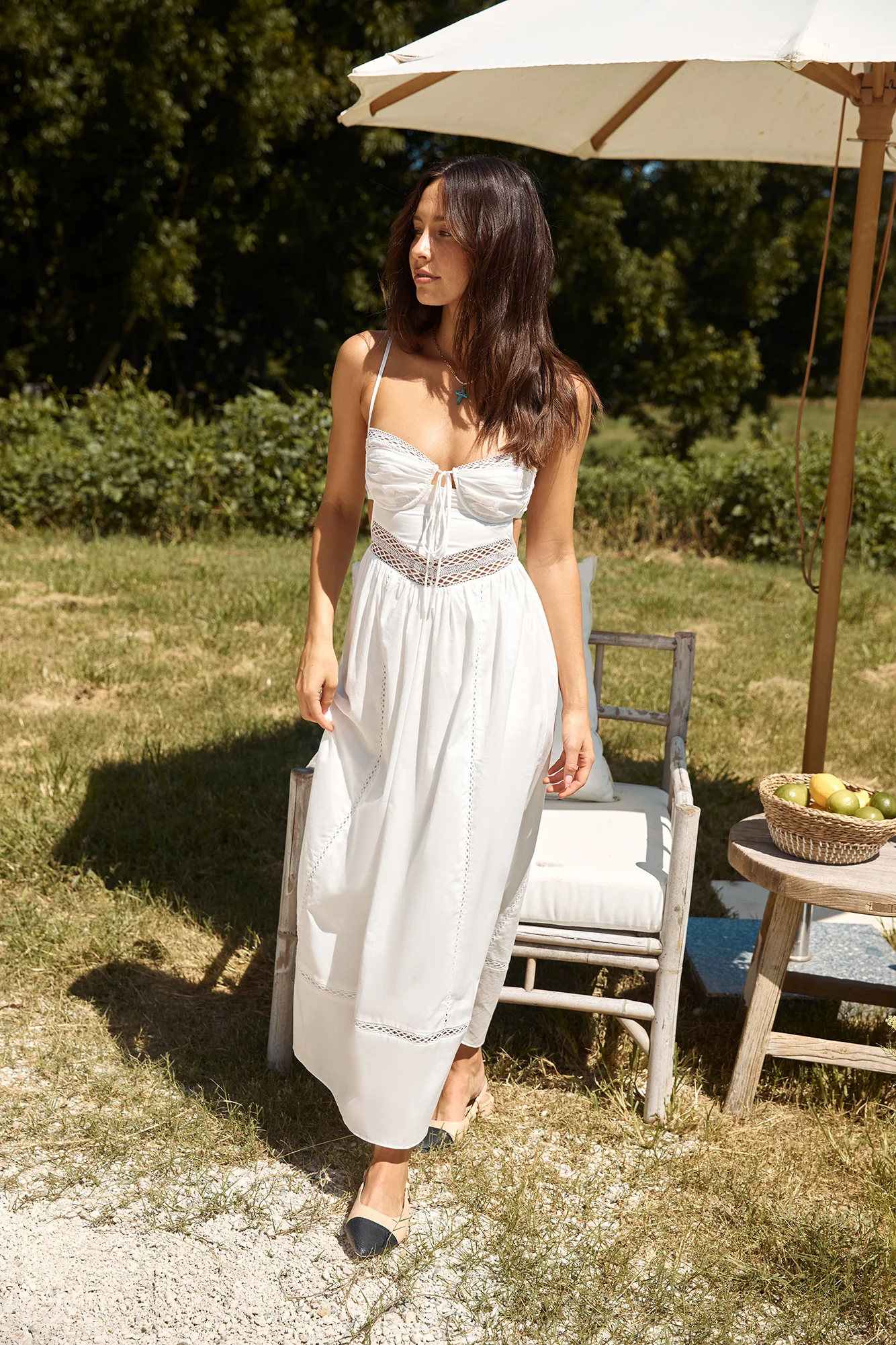 Between Fields Maxi Dress White - luluinthesky