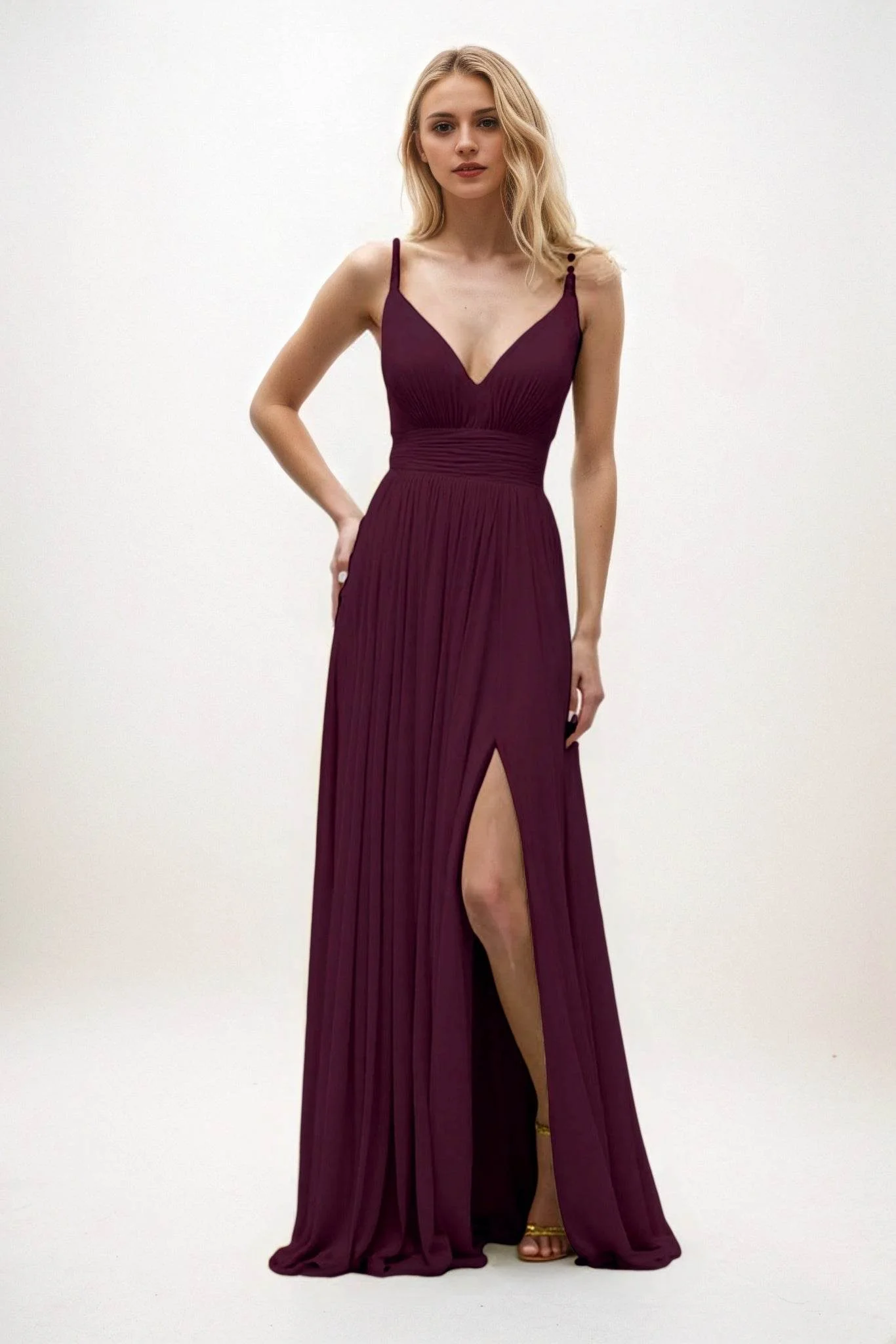 A-Line Maxi Chiffon Bridesmaid Dress CB0825