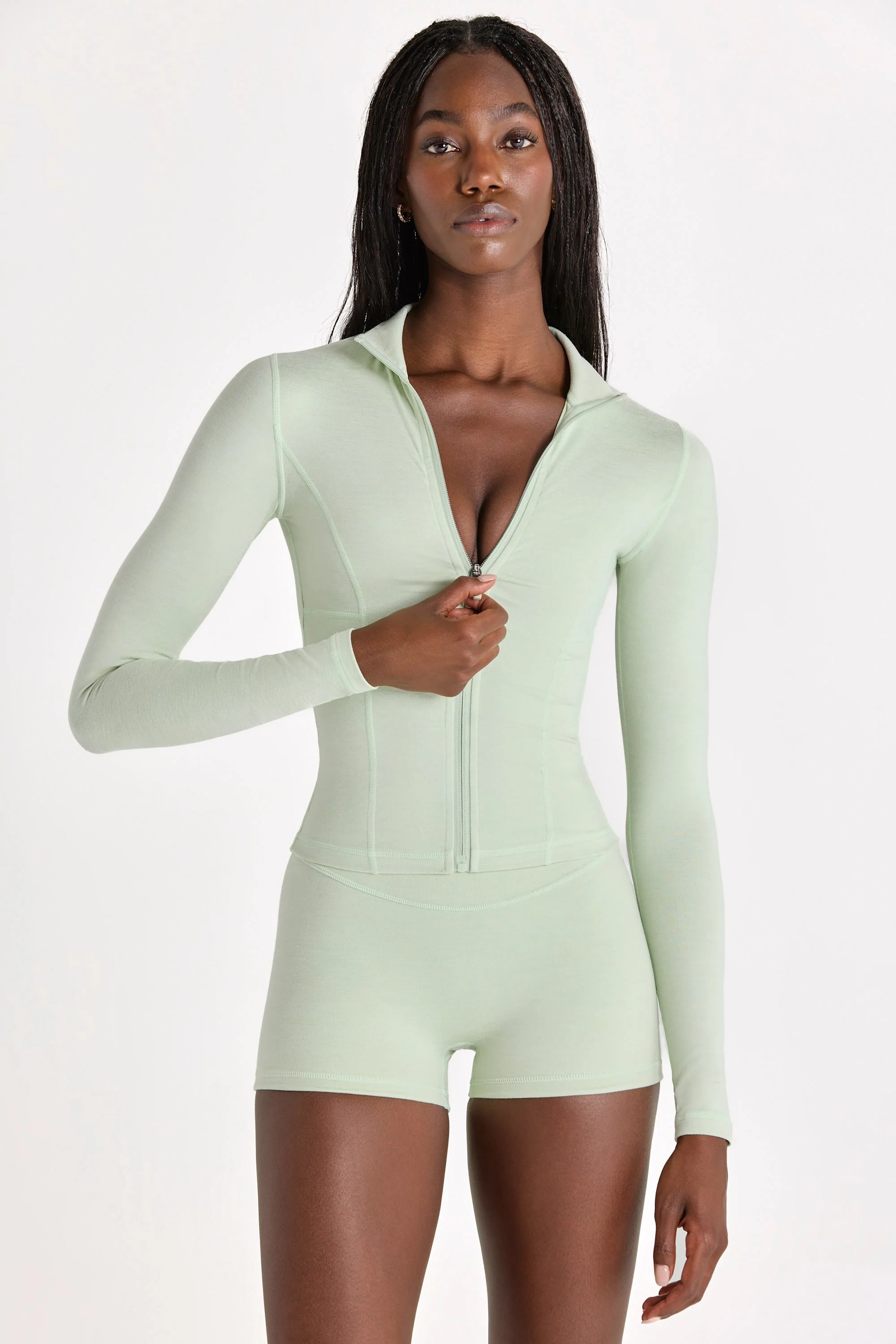Soft Active Zip-Up Jacket in Pistachio