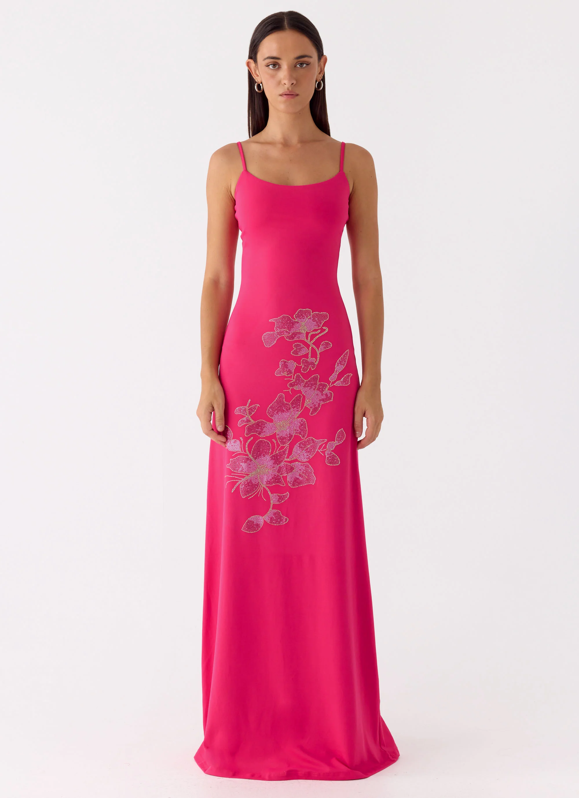Carmine Embellished Maxi Dress - Fuchsia