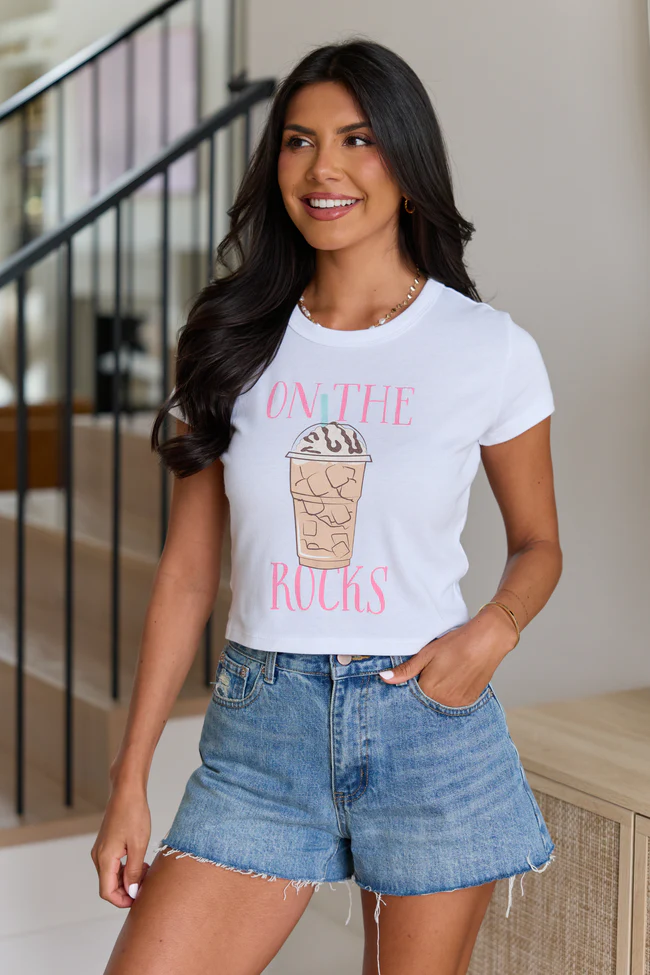 On The Rocks White Baby Graphic Tee