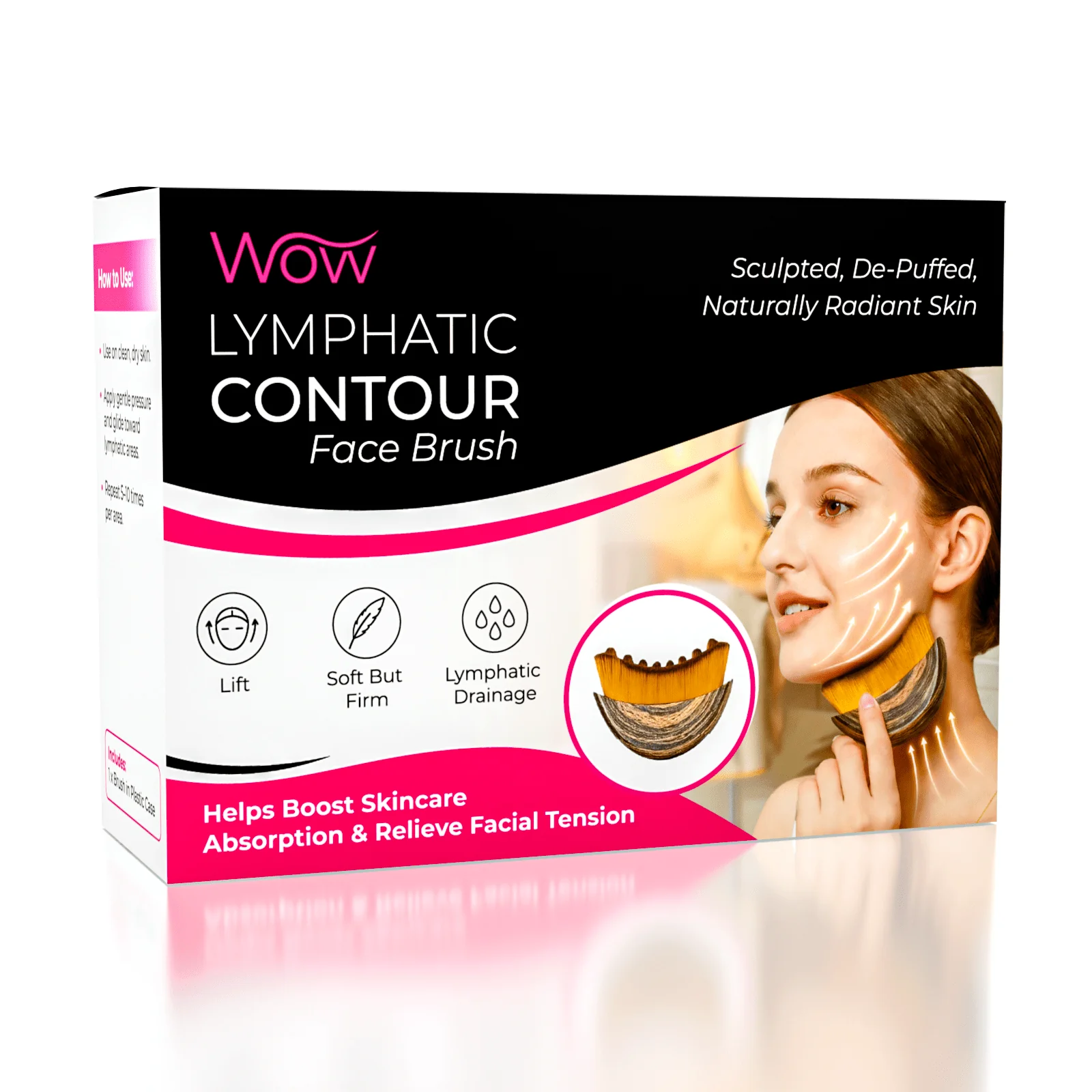 WOW Lymphatic Contour Face Brush For De-Puffed & Radiant Skin