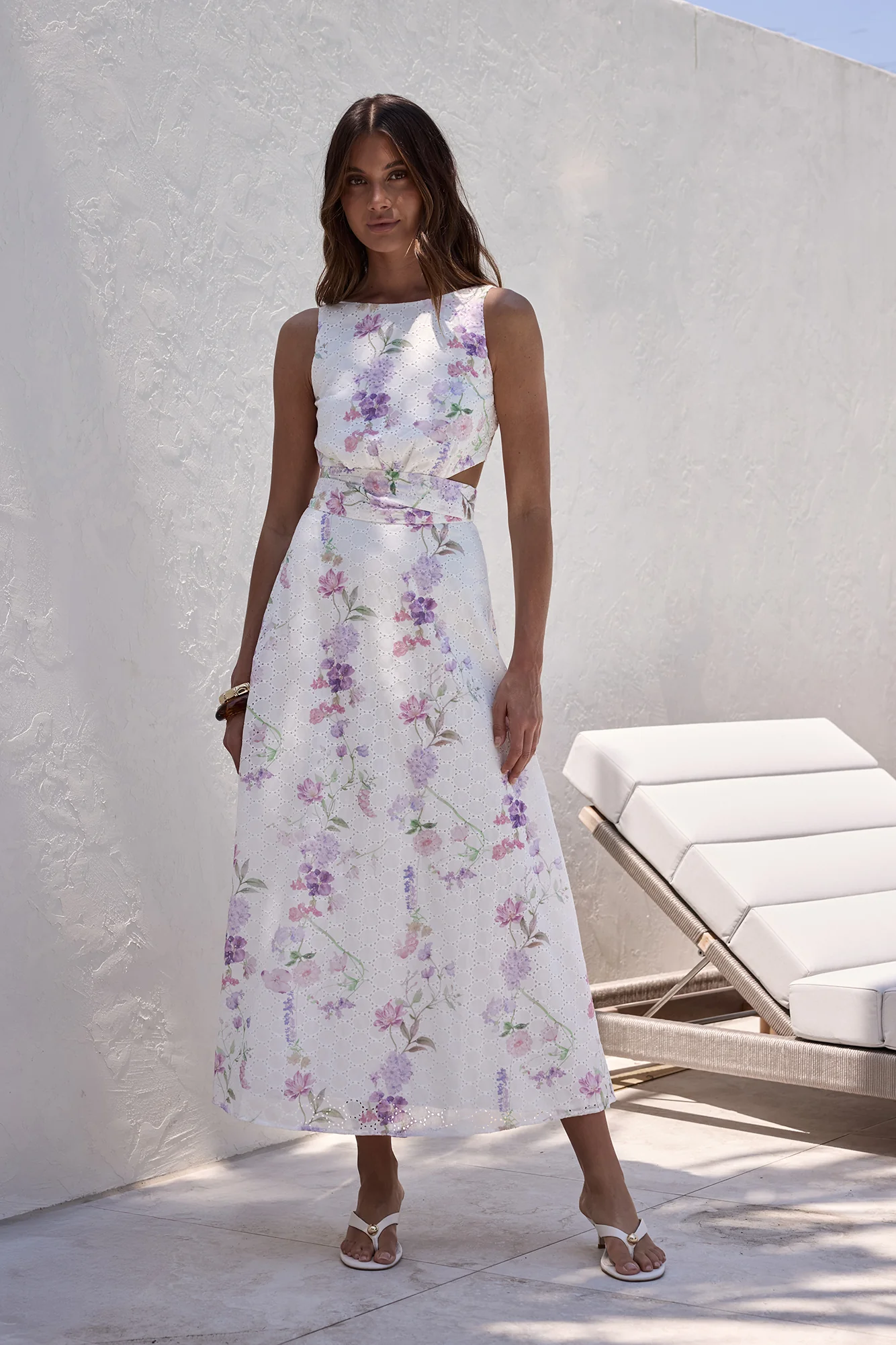 Blooming Lily Maxi Dress White