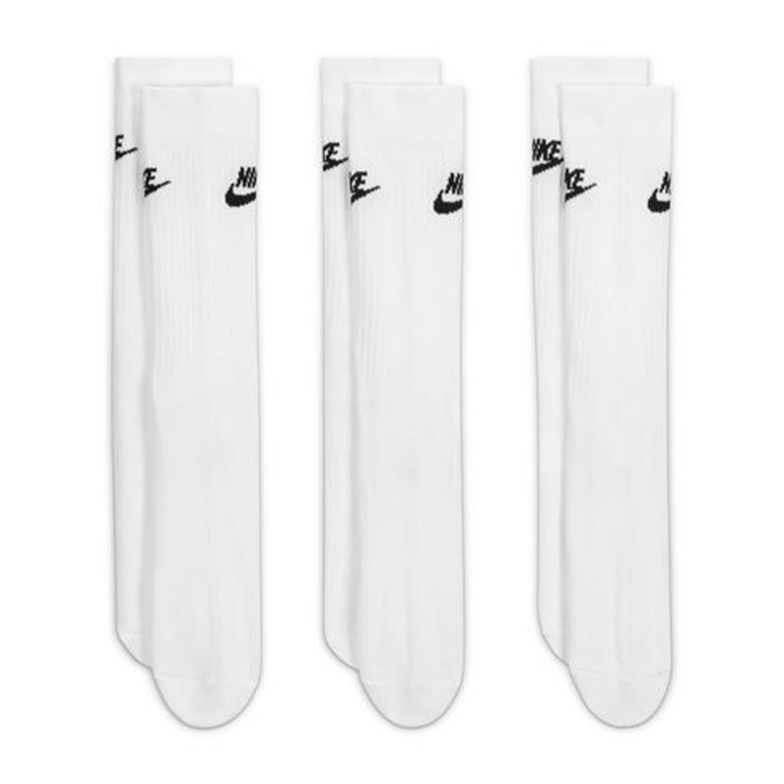 NIKE Sportswear Everyday Essential Crew Socks (3 Pairs) WHITE