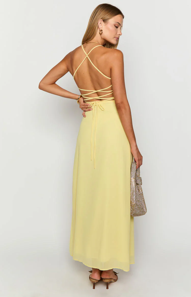Arabelle Yellow Maxi Dress - luluinthesky