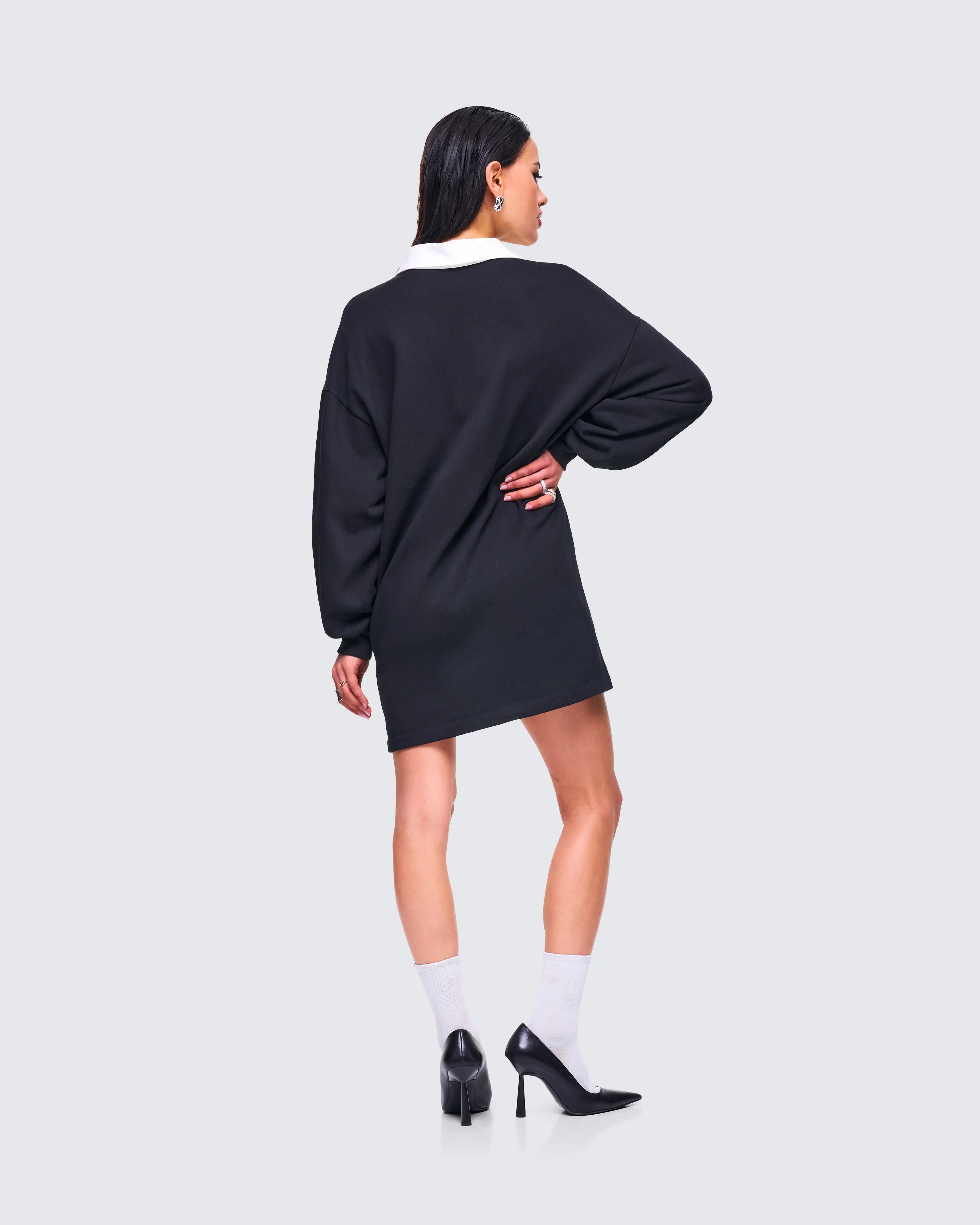 Iden Black Rugby Polo Dress