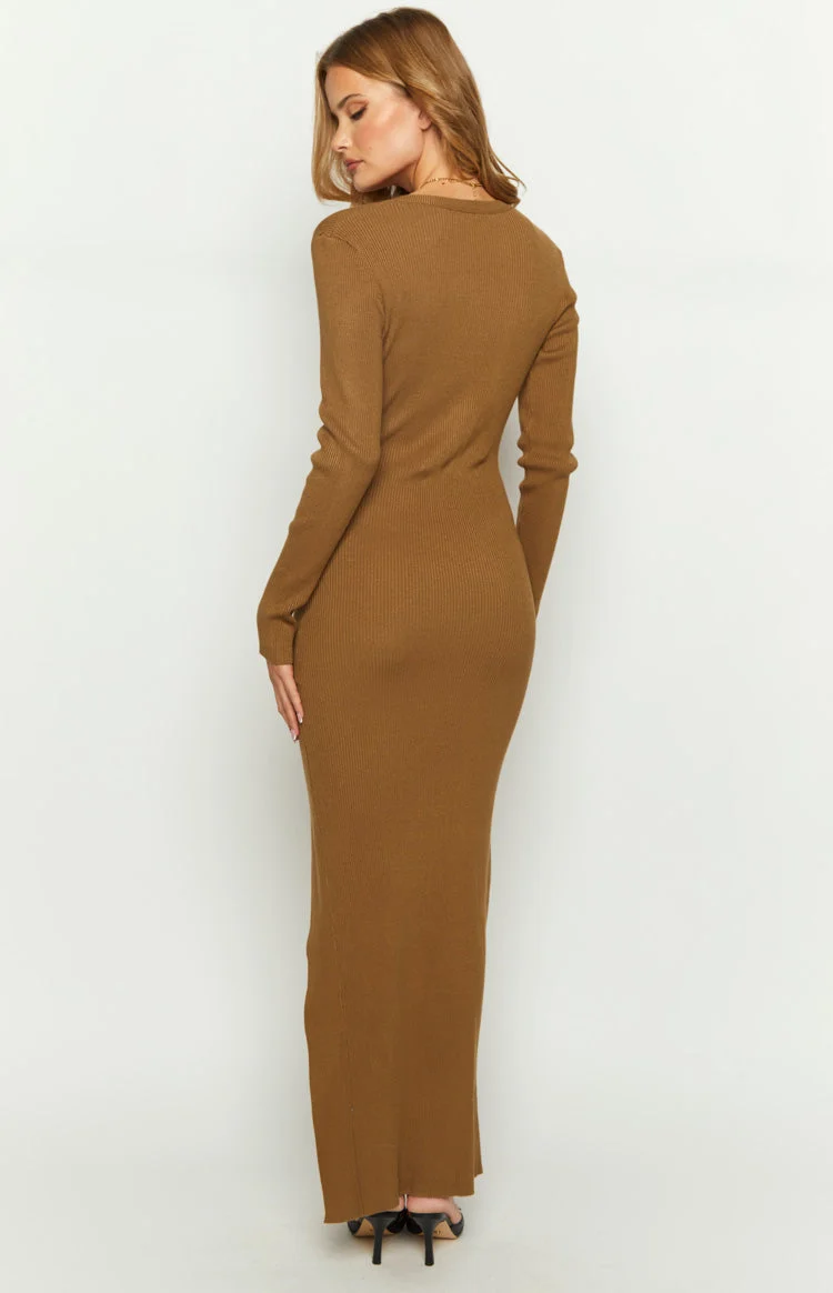 Lioness Opulence Camel Maxi Dress
